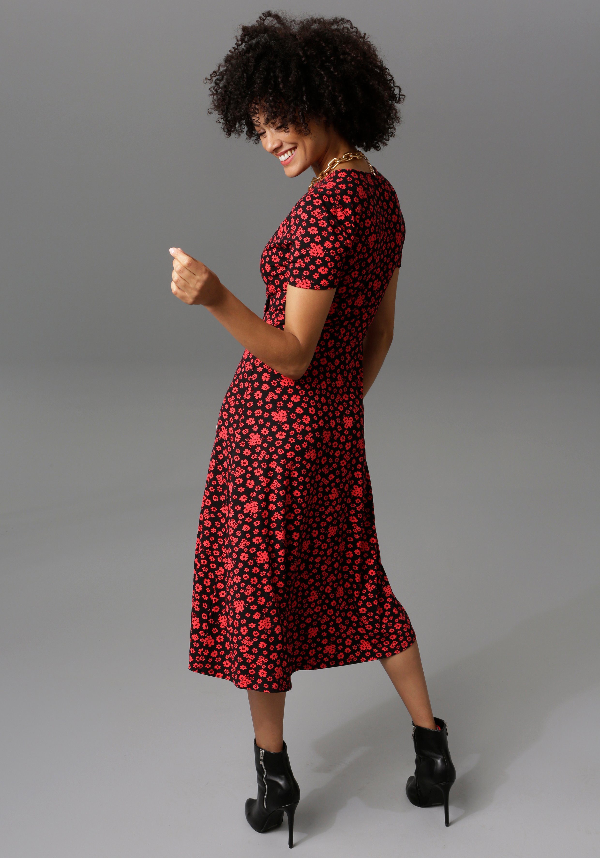 Aniston CASUAL Jerseykleid in Wickeloptik – Bild 2 von 5