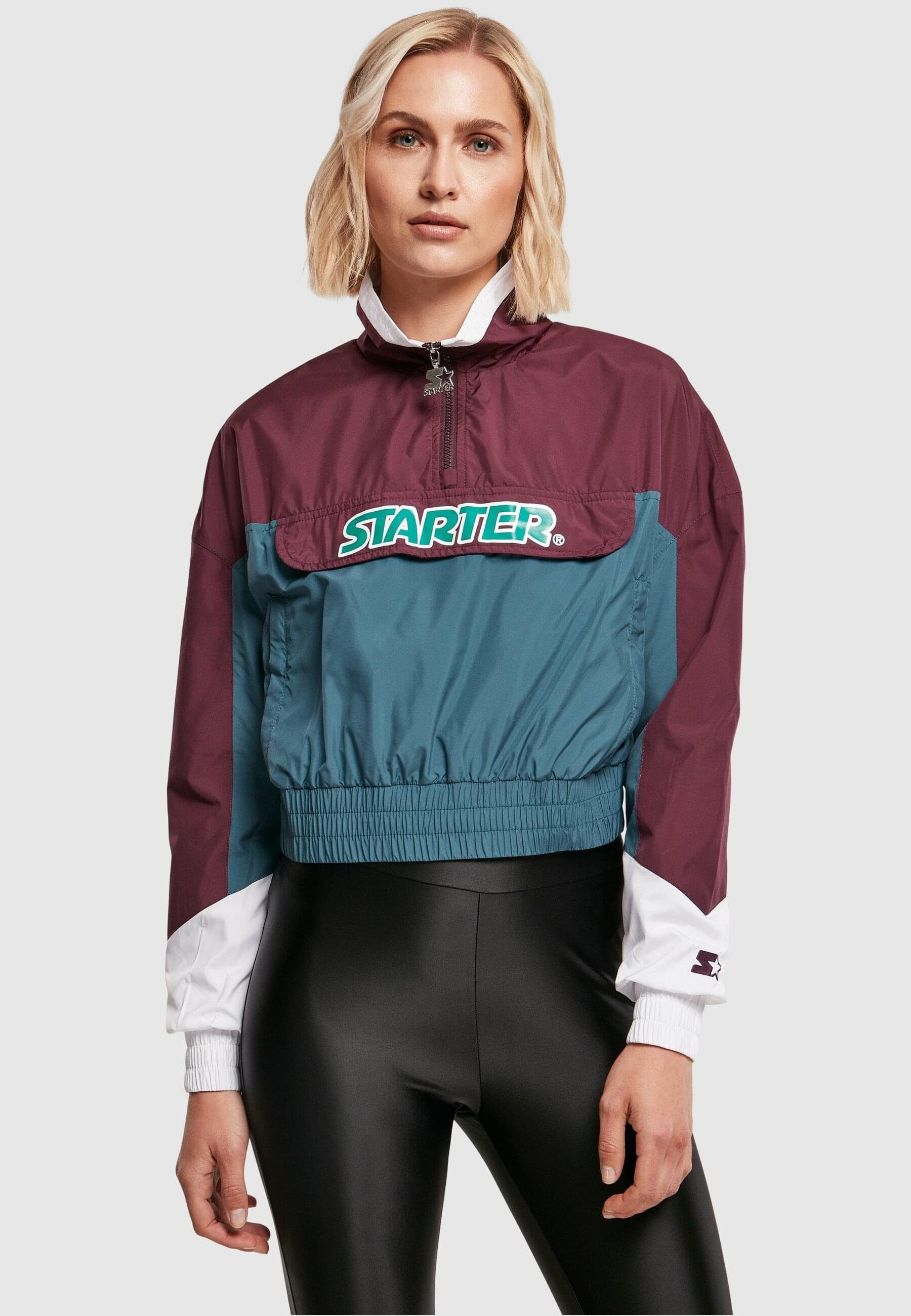 Over (1-St) Label Damen Starter Jacket Colorblock Outdoorjacke darkviolet/teal Starter Black Pull Ladies