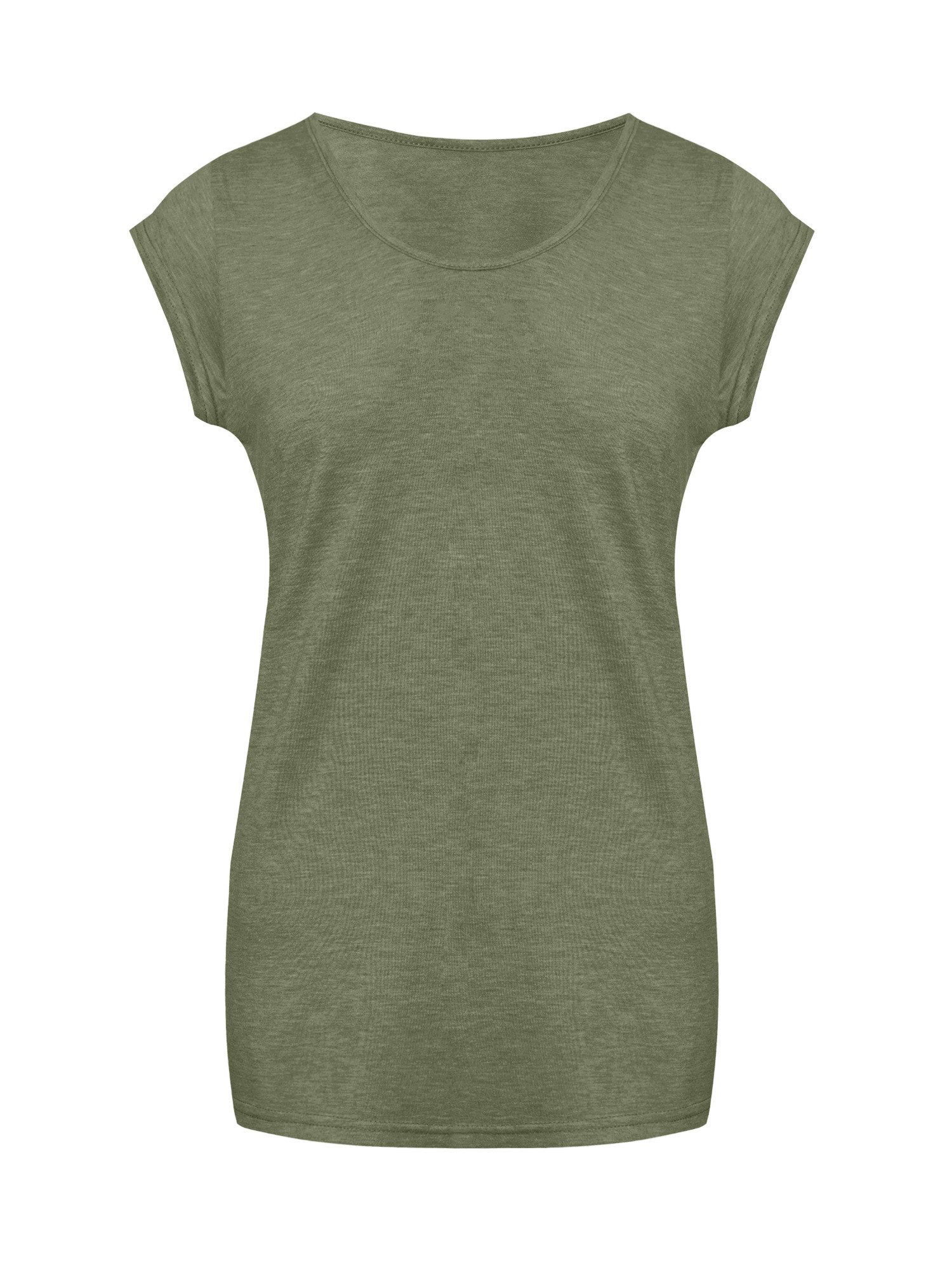 Imily Bela T-Shirt Damen Lässige Basic Tops mit lockerer Passform (Packung, 1-tlg., 1per-Pack) einfarbig – Bild 2 von 5