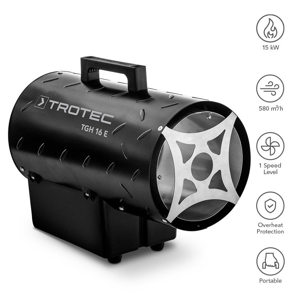 TROTEC Heizlüfter TROTEC Gasheizgebläse TGH 16 E Heizgerät mit Schlauch 15 günstig online kaufen