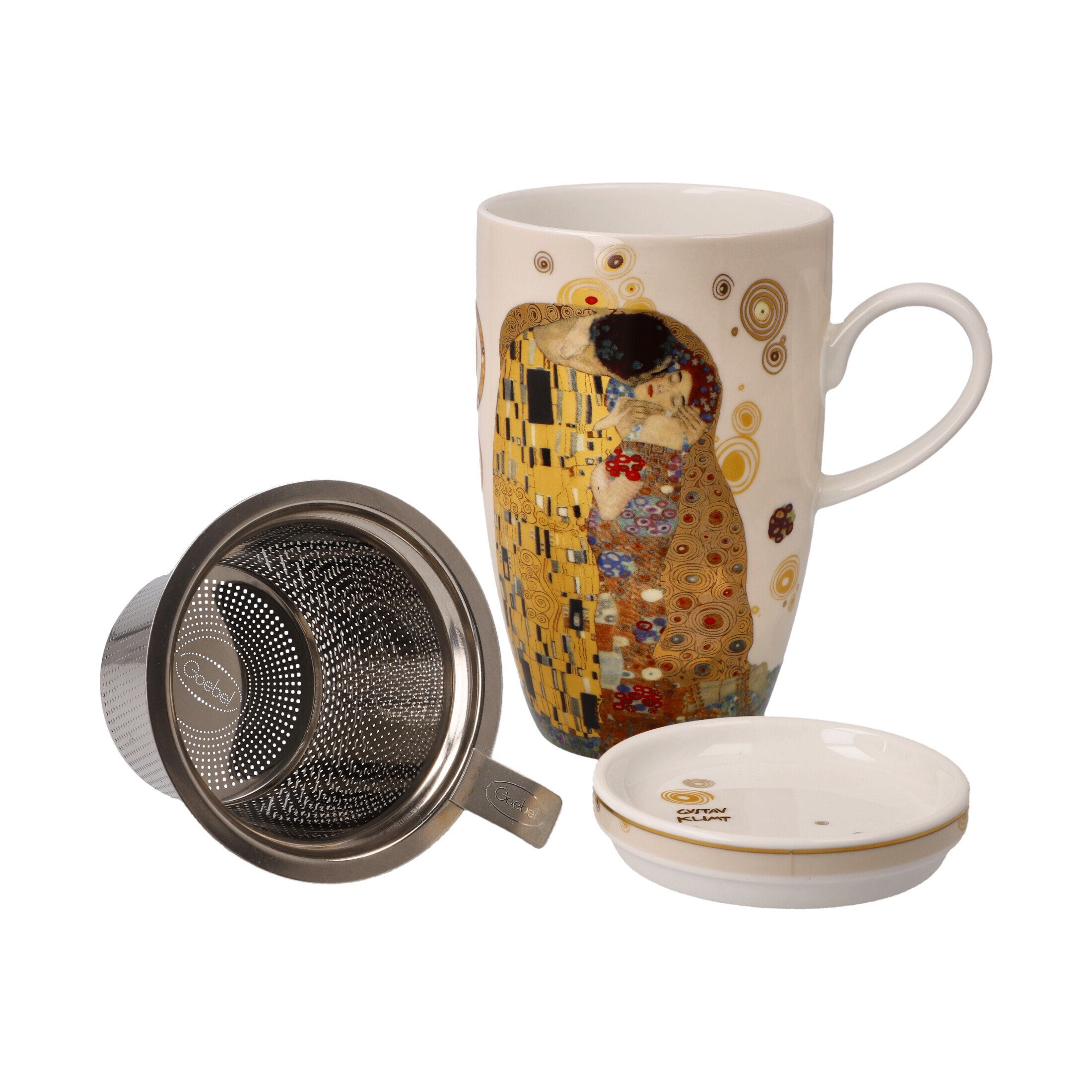 Goebel Tasse Teetasse mit Sieb und Deckel, Porzellan, Sammlerstück