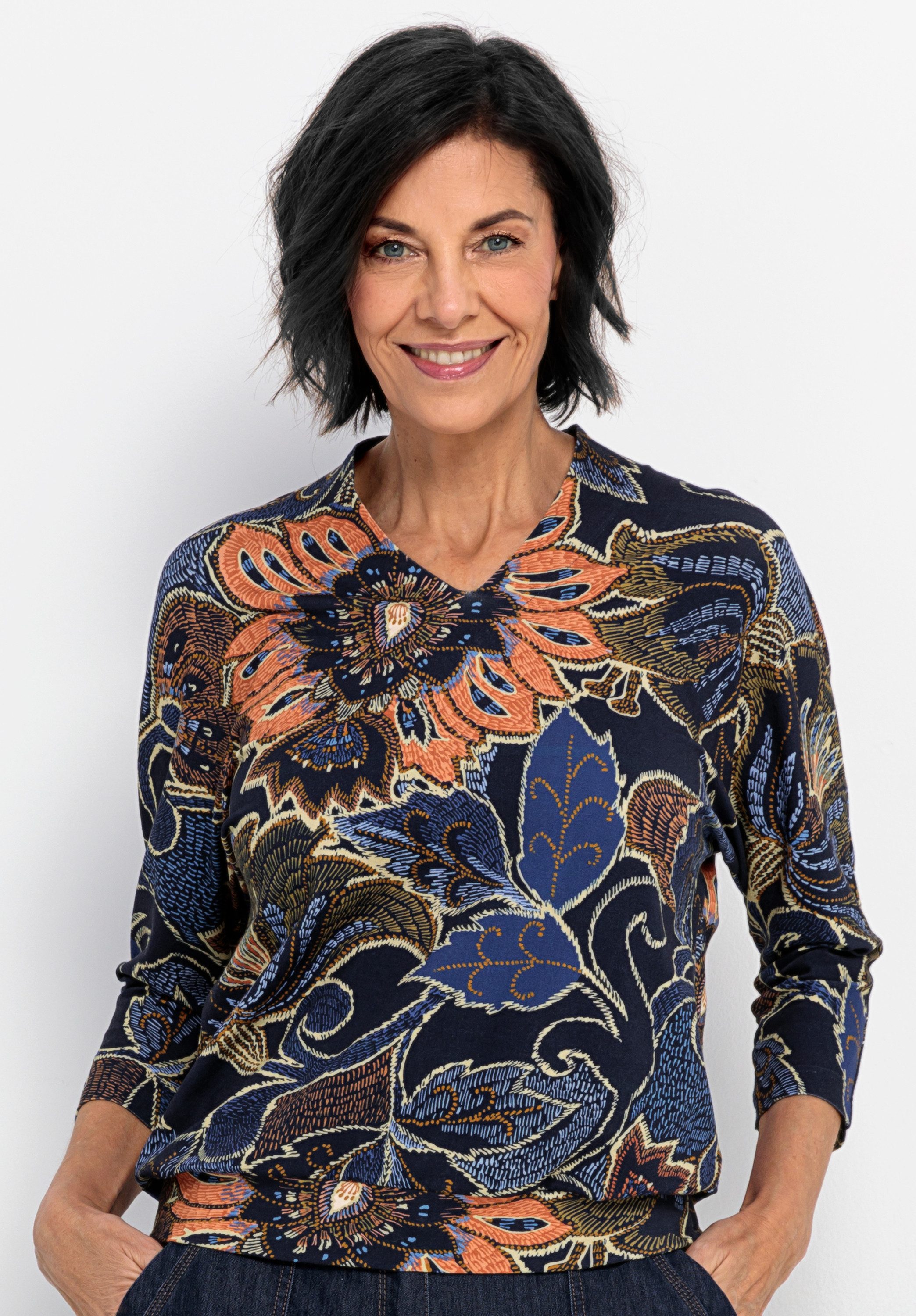 bianca Print-Shirt KAYLA in grafischen Blätter-Print günstig online kaufen