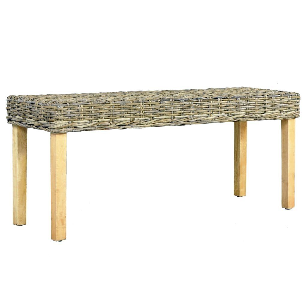 furnicato Essbank Sitzbank 110 Kubu-Rattan Natur und Massivholz Mango cm