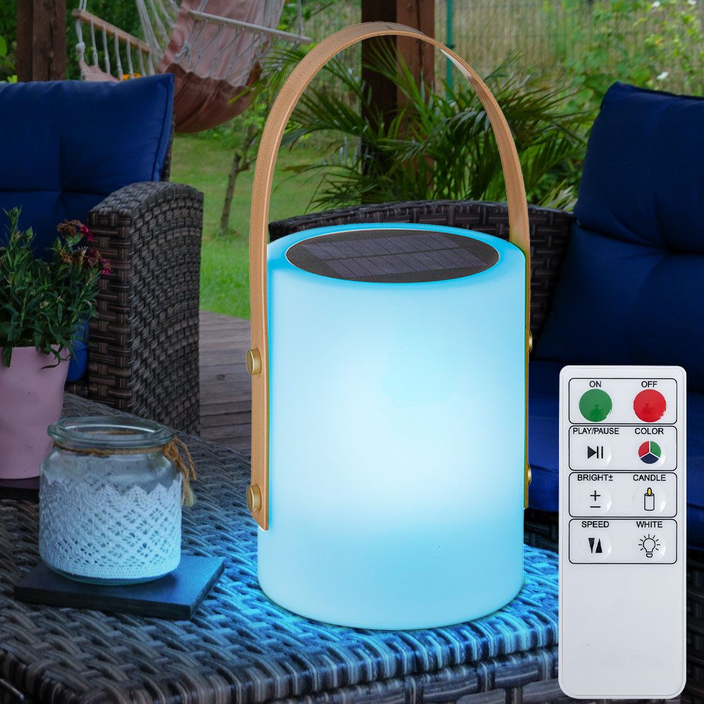 FISCHER & HONSEL LED Solarleuchte, LED-Leuchtmittel fest verbaut, Warmweiß, Farbwechsel, Tischleuchte Außen Akku Garten Tischlampe Outdoor USB