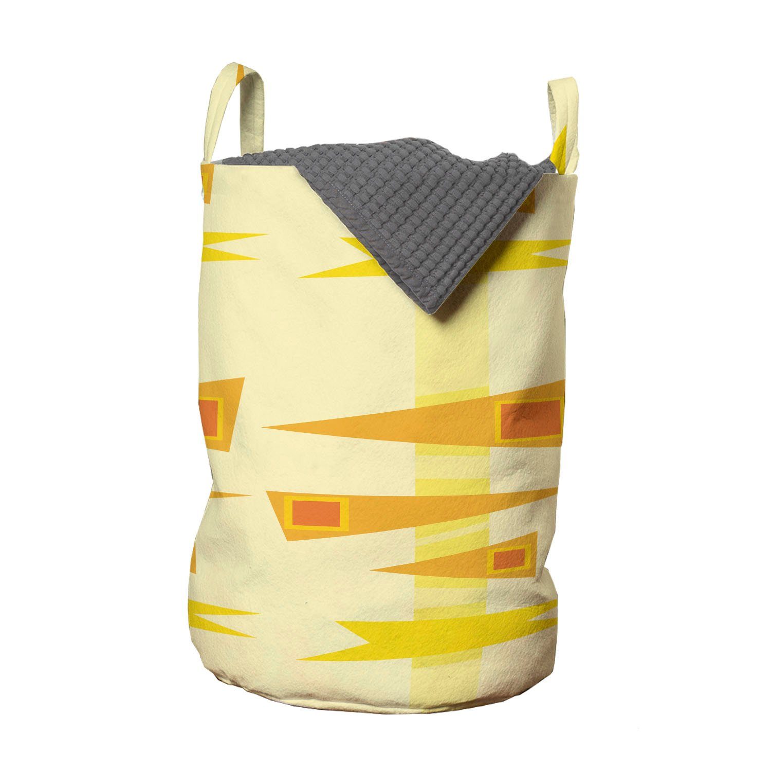 Abakuhaus Wäschesäckchen Wäschekorb mit Griffen Kordelzugverschluss für Waschsalons, Burnt orange Geometrischer Sommer Forms