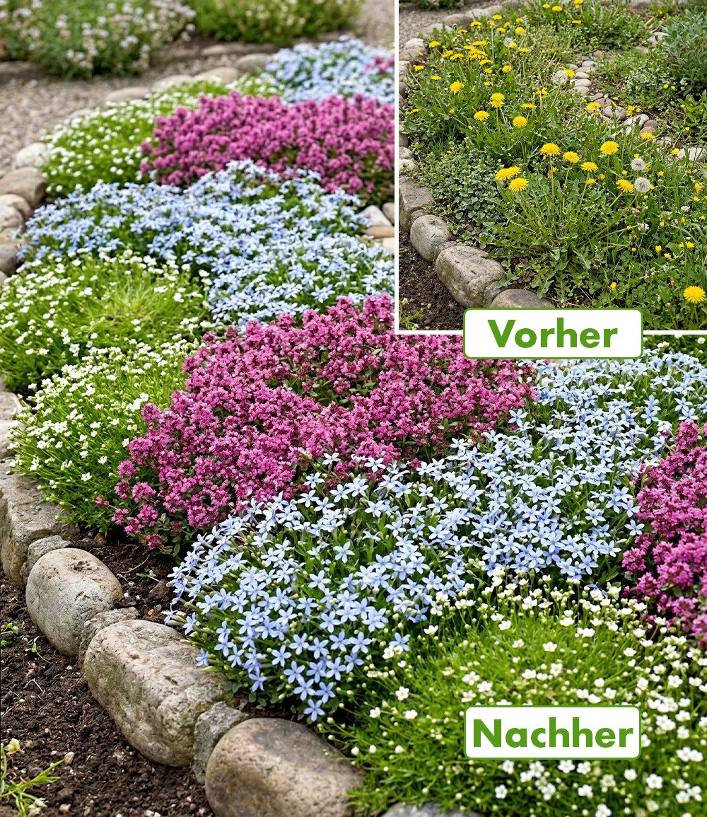 BALDUR Garten Bodendecker 9er Bodendecker-Set gegen Unkraut, 9 St., Polsterstauden,duftend, reichblühend, genügsam,winterhart