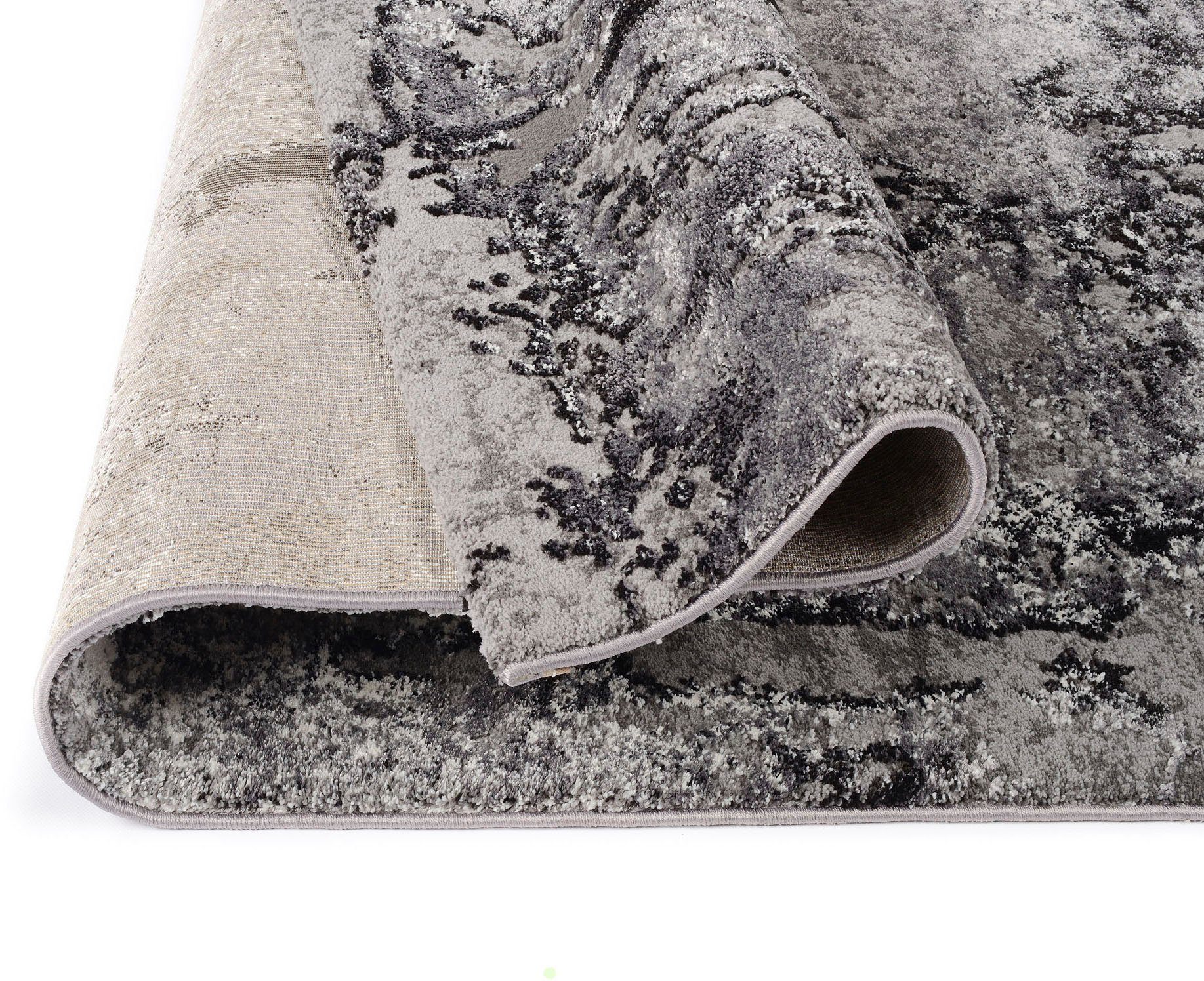 OCI DIE TEPPICHMARKE Teppich JUWEL LIRAY, auch als Läufer und in Rund, rechteckig, Höhe: 20 mm, Kurzflor, Wohnzimmer, Marmor Optik, Hoch Tief Effekt, dichte Qua – Bild 5 von 5