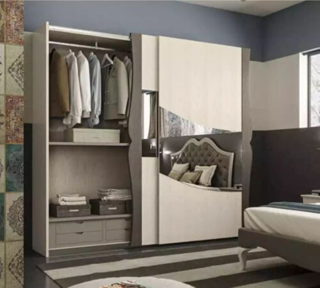 JVmoebel Kleiderschrank Beige Kleiderschrank Möbel Italienische Schlafzimmer Schrank Neu (1-St., Kleiderschrank) Zerlegt