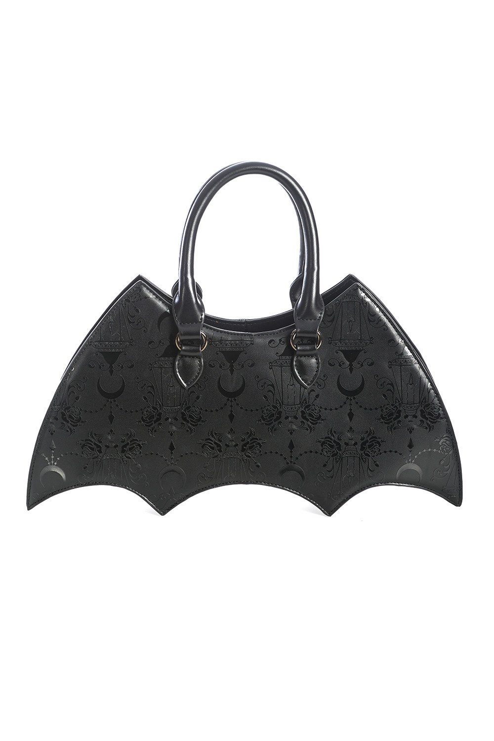 Banned Handtasche Obscure Chandelier, Fledermaus Form, Geprägtes Motiv günstig online kaufen