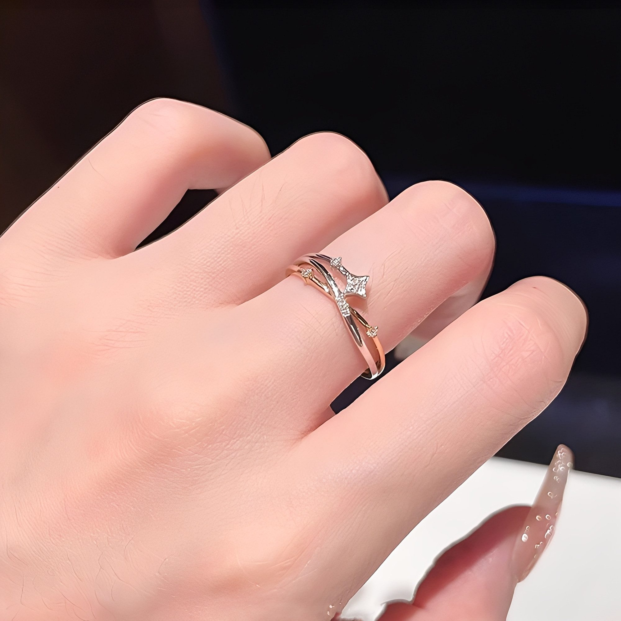 The Beauty House Fingerring Damen Ring Silberfarbe Verstellbar Zirkonia Ste günstig online kaufen