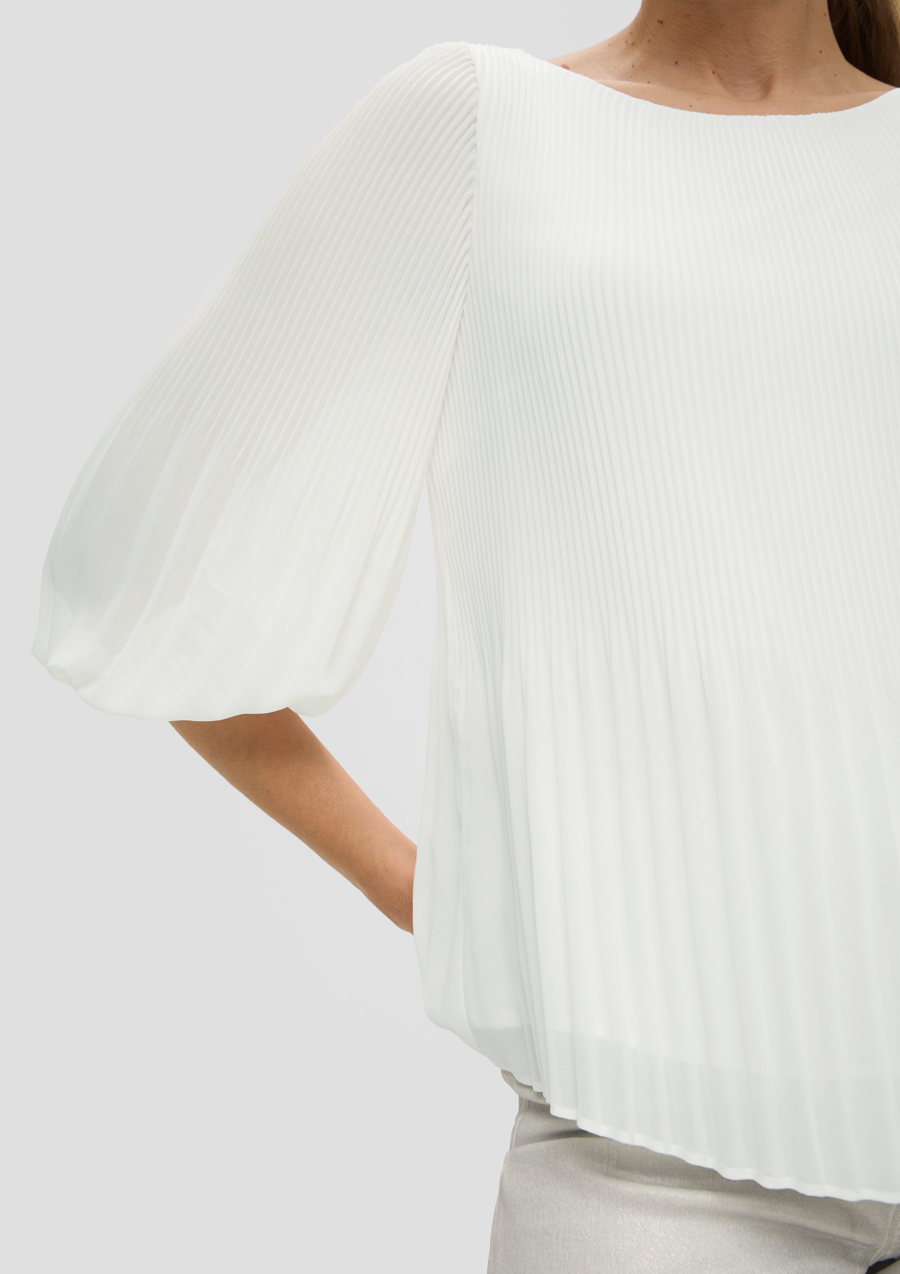 s.Oliver BLACK LABEL Langarmbluse Plisseebluse mit günstig online kaufen