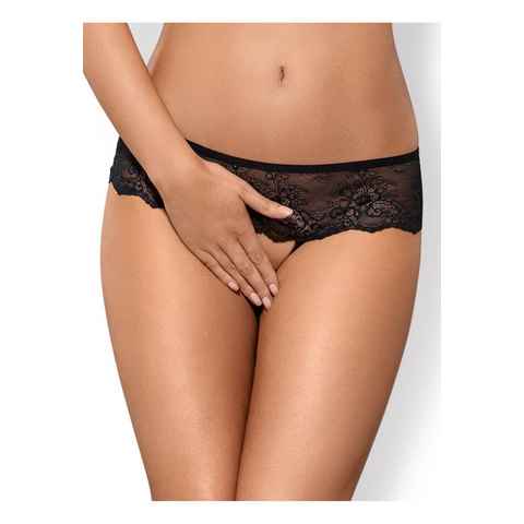 Obsessive Panty-Ouvert Open Panty Merossa schwarz offen transparente Shorties mit (einzel, 1-St)