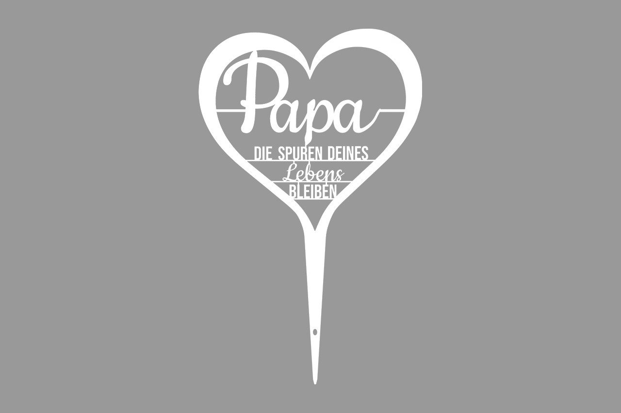 ILLUMINO Deko-Schriftzug Grabstecker Trauerschmuck Grabgesteck Grabschmuck Grabdeko, mit Schriftzug weiß Pulverbeschichtet - Wetterfeste Trauerdeko