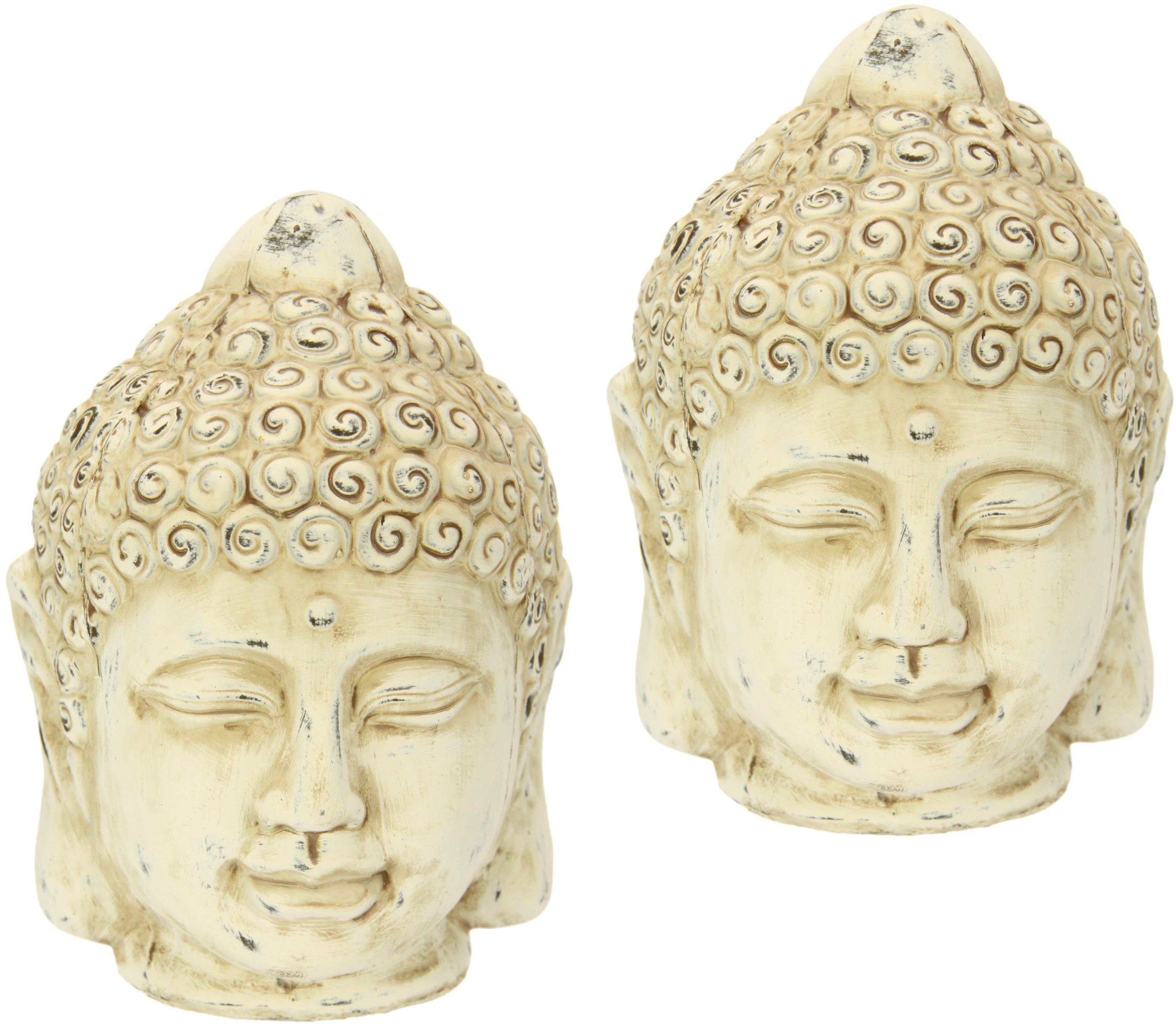 2er I.GE.A. Set Buddha-Kopf, Dekofigur