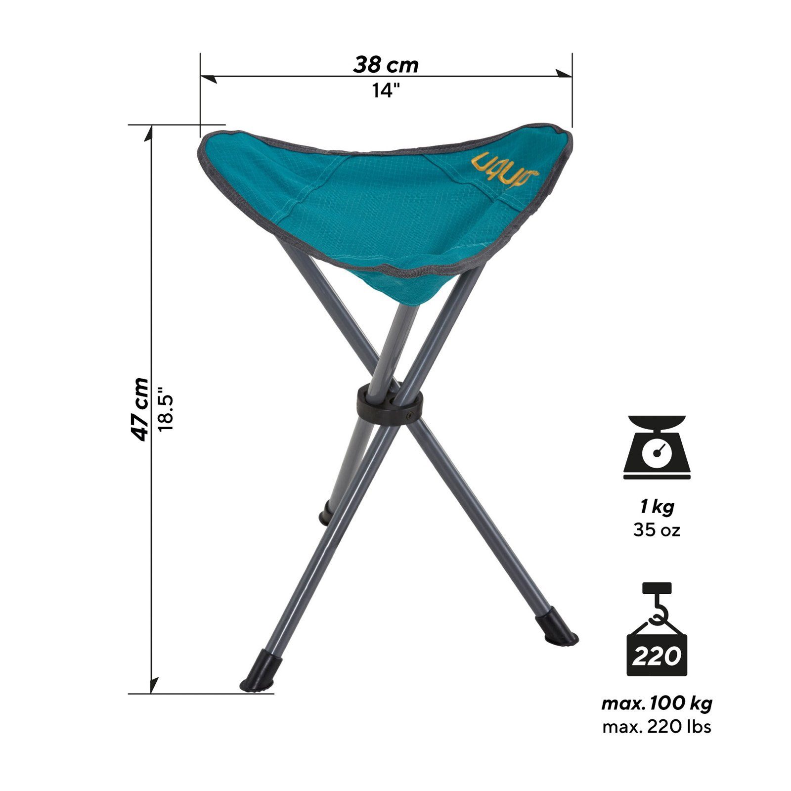 UQUIP Campinghocker Dreibeinhocker Darcy XL Falthocker, günstig online kaufen