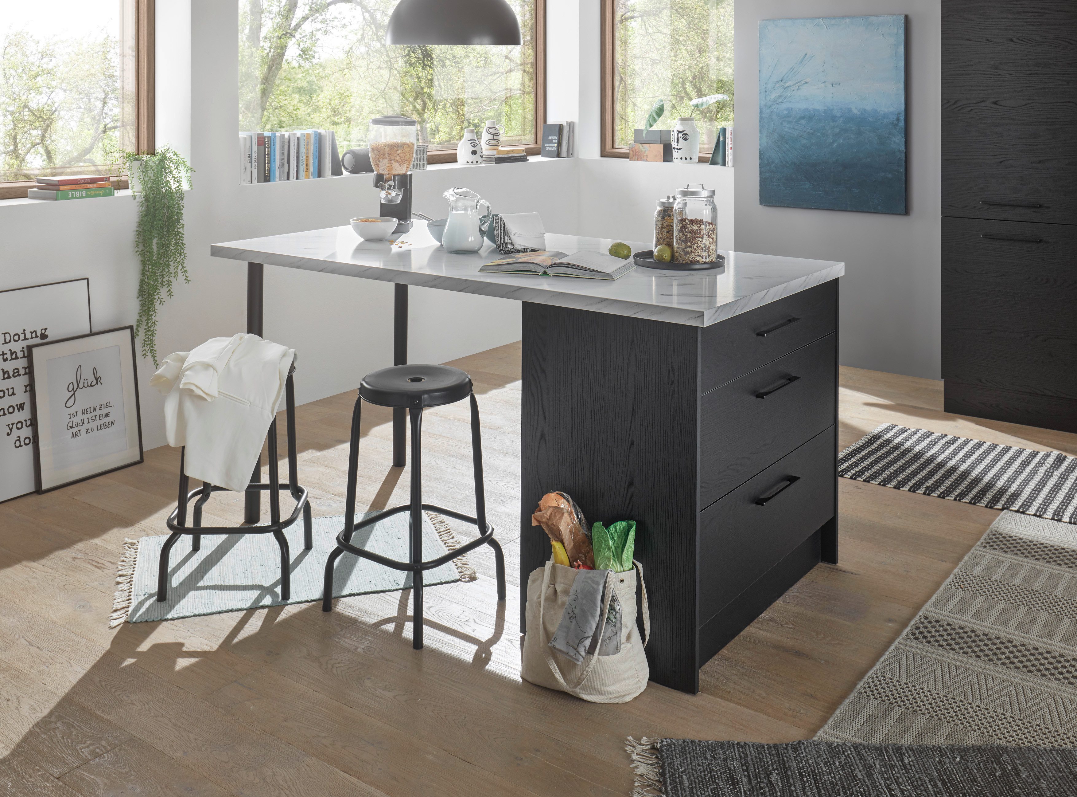 BASIC by Balculina Kücheninsel "Yorki Kücheninsel", Breite 180 cm, Stauraum günstig online kaufen