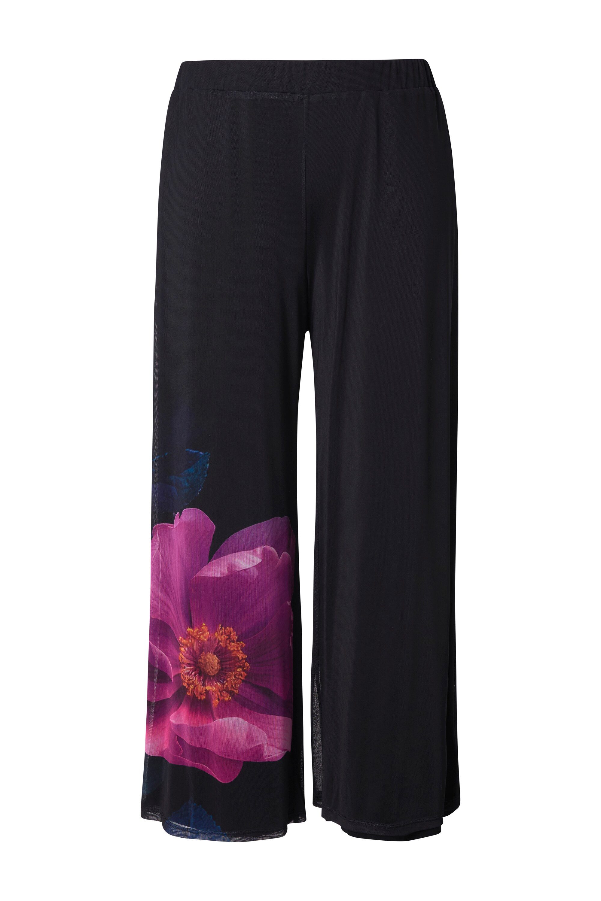Ulla Popken Schlupfhose Chiffonhose Blüte doppellagig Elastikbund günstig online kaufen