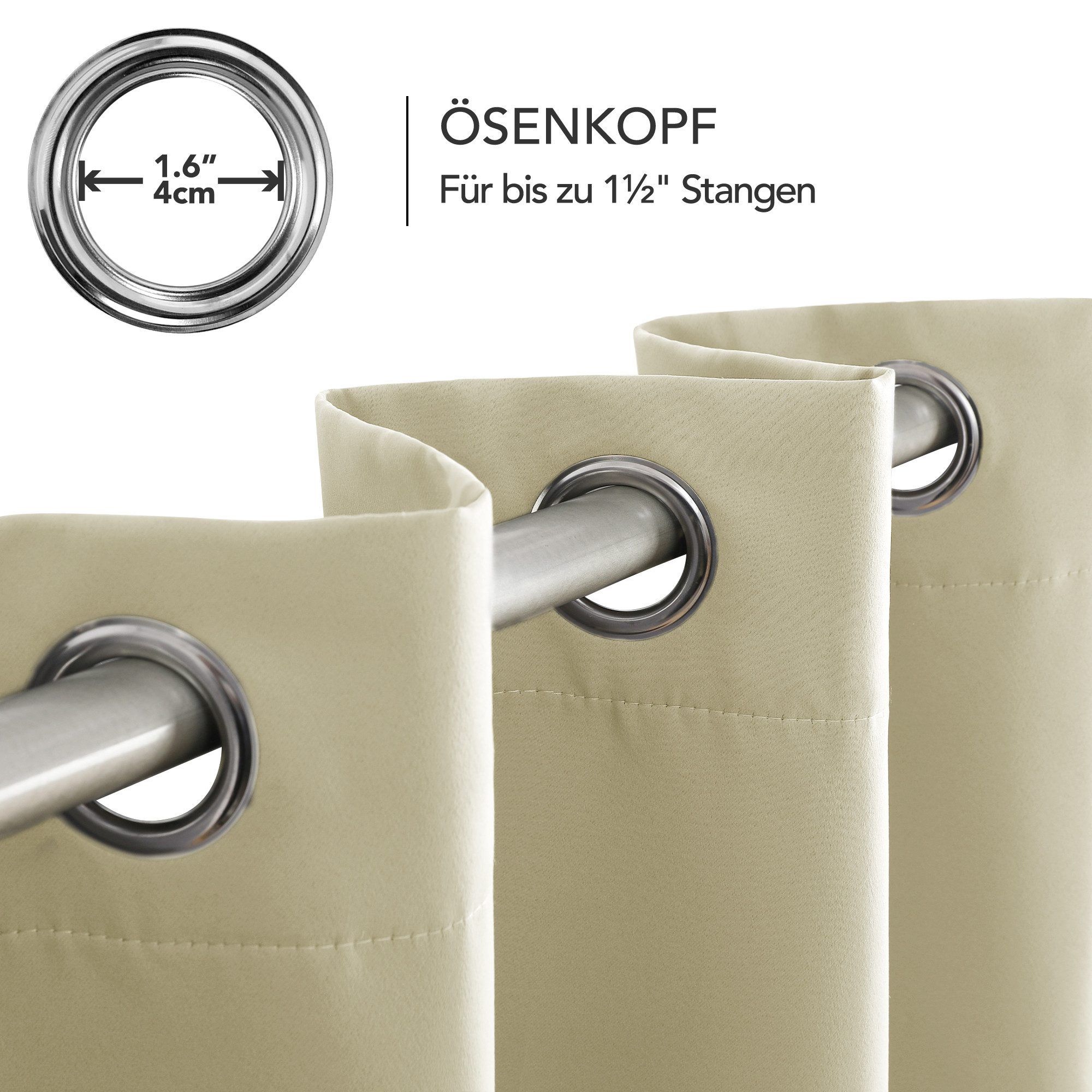 Deconovo Verdunkelungsvorhang Blickdichter Vorhang mit Ösen Gardinen Wohnzi günstig online kaufen