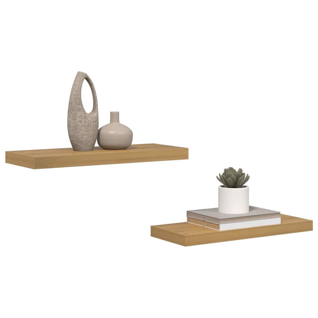 vidaXL Regal Wandregal Wandmontiert 2 pcs Braun 50 x 23 x 4 cm Holzwerkstof günstig online kaufen