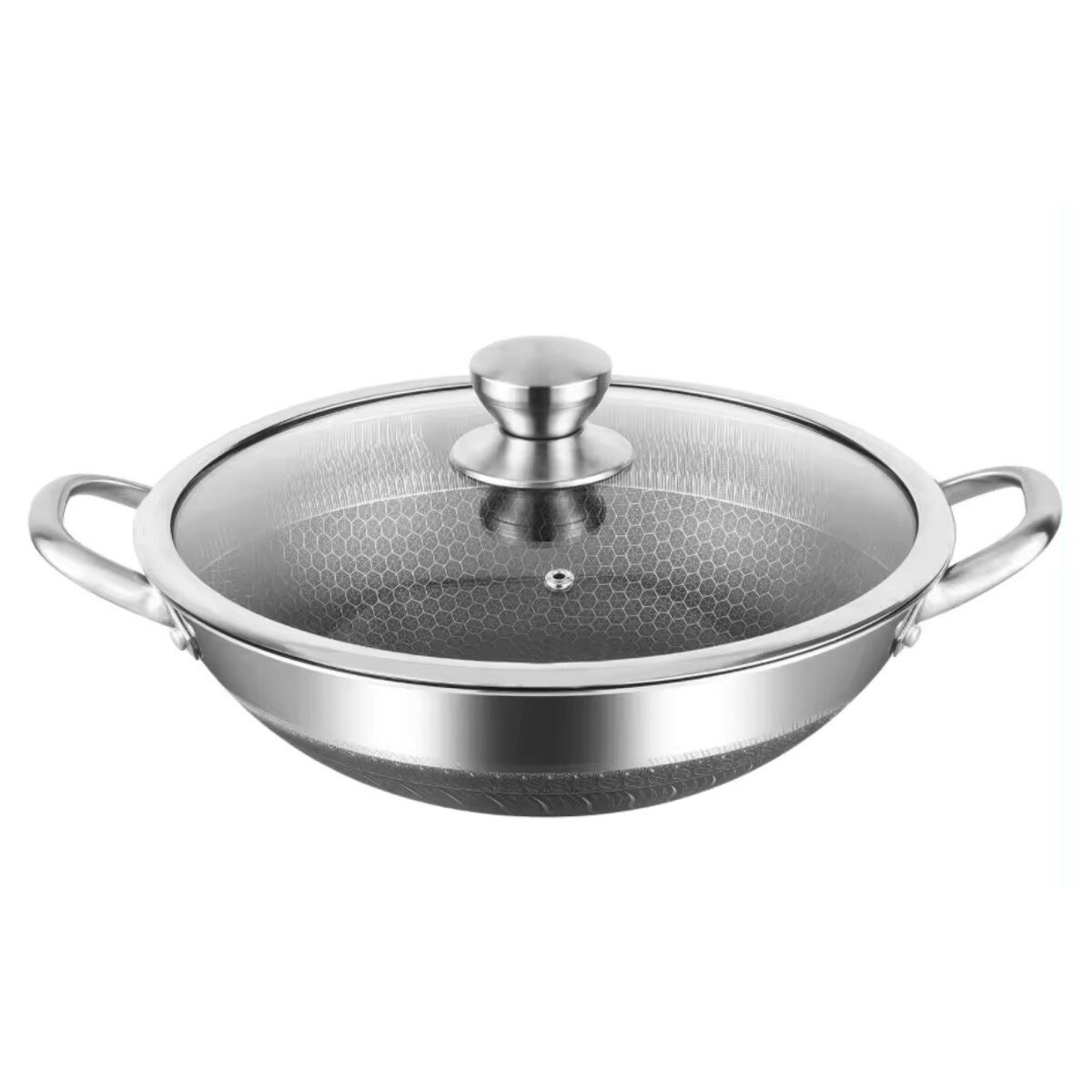 Cheffinger Wok, Edelstahl (1-tlg), aus hochwertigem Edelstahl, Induktionsgeeignet, ø40 cm