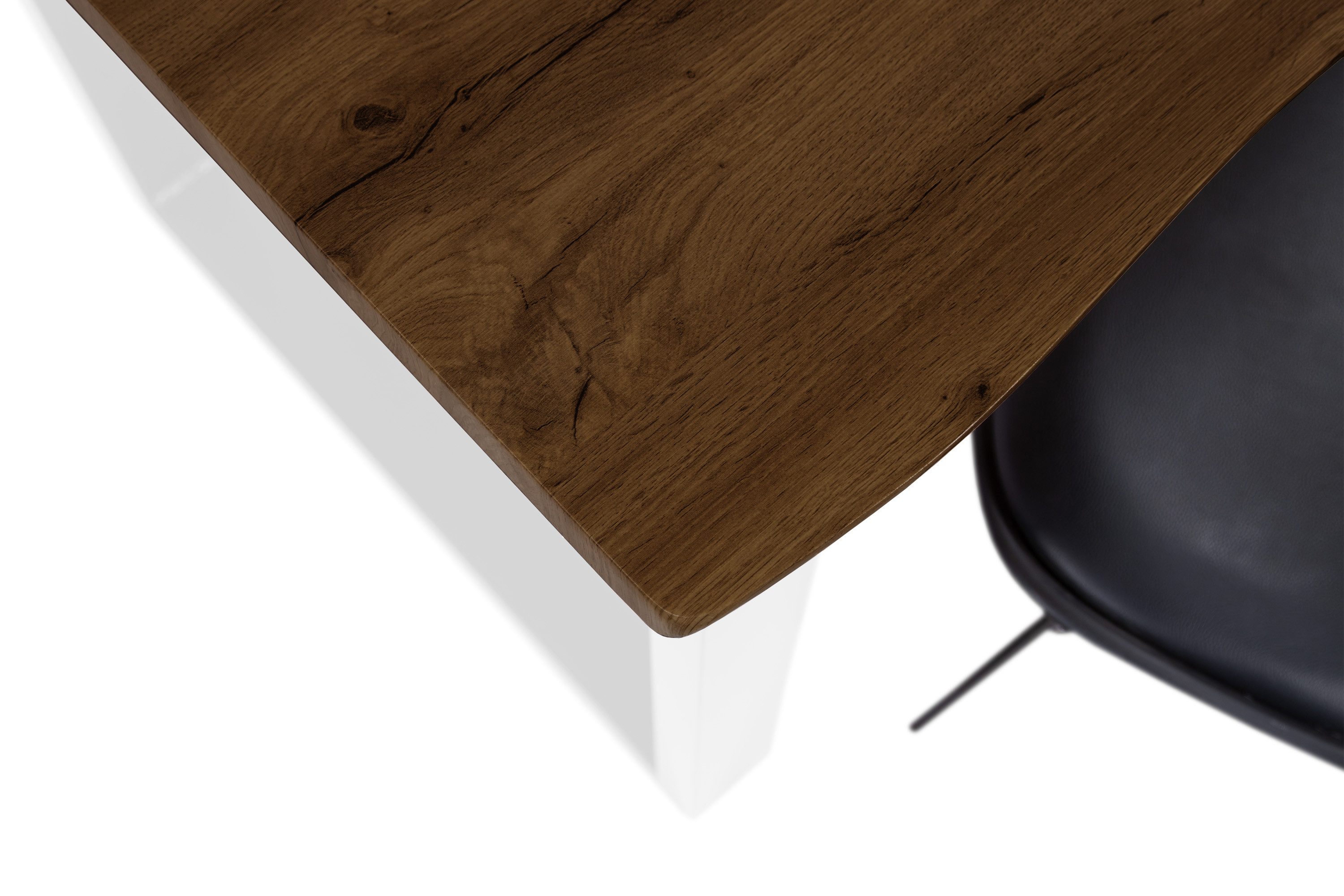 SAM® Esstisch Thoran, Holz-Optik Nuss, U-Metallgestell, Baumkante