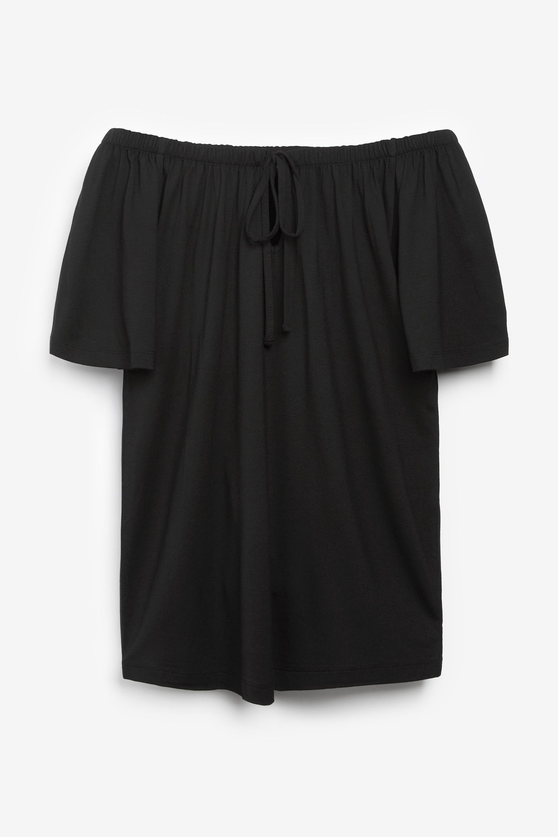 Next (1-tlg) Blusenshirt Jersey Kurzärmeliges Black Kaftantop aus