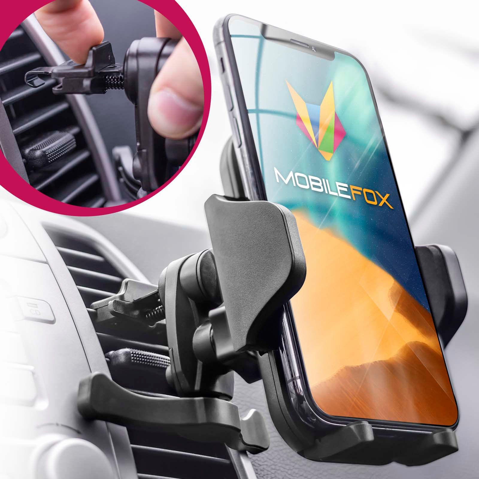 Mobilefox Smartphone-Halterung Universal Auto Handy Halterung Lüftung Schlitz KFZ Klemm Halter PKW