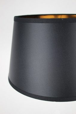 Signature Home Collection Lampenschirm Handgefertigter Lampenschirm schwarz dunkelgrau in Stoff Zylinder, Stoffschirm, konisch Zylinderform
