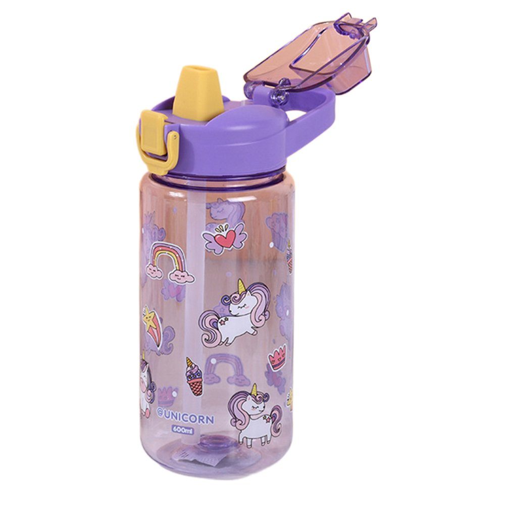 GelldG Trinkflasche Trinkflasche, mit auslaufsicherem Flip-Top-Deckel, wiederverwendbarem Lila