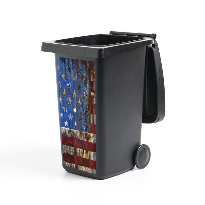MuchoWow Wandsticker Verrostete Flagge der Vereinigten Staaten (1 St) Mülleimer-aufkleber Mülltonne Sticker Container Abfalbehälter