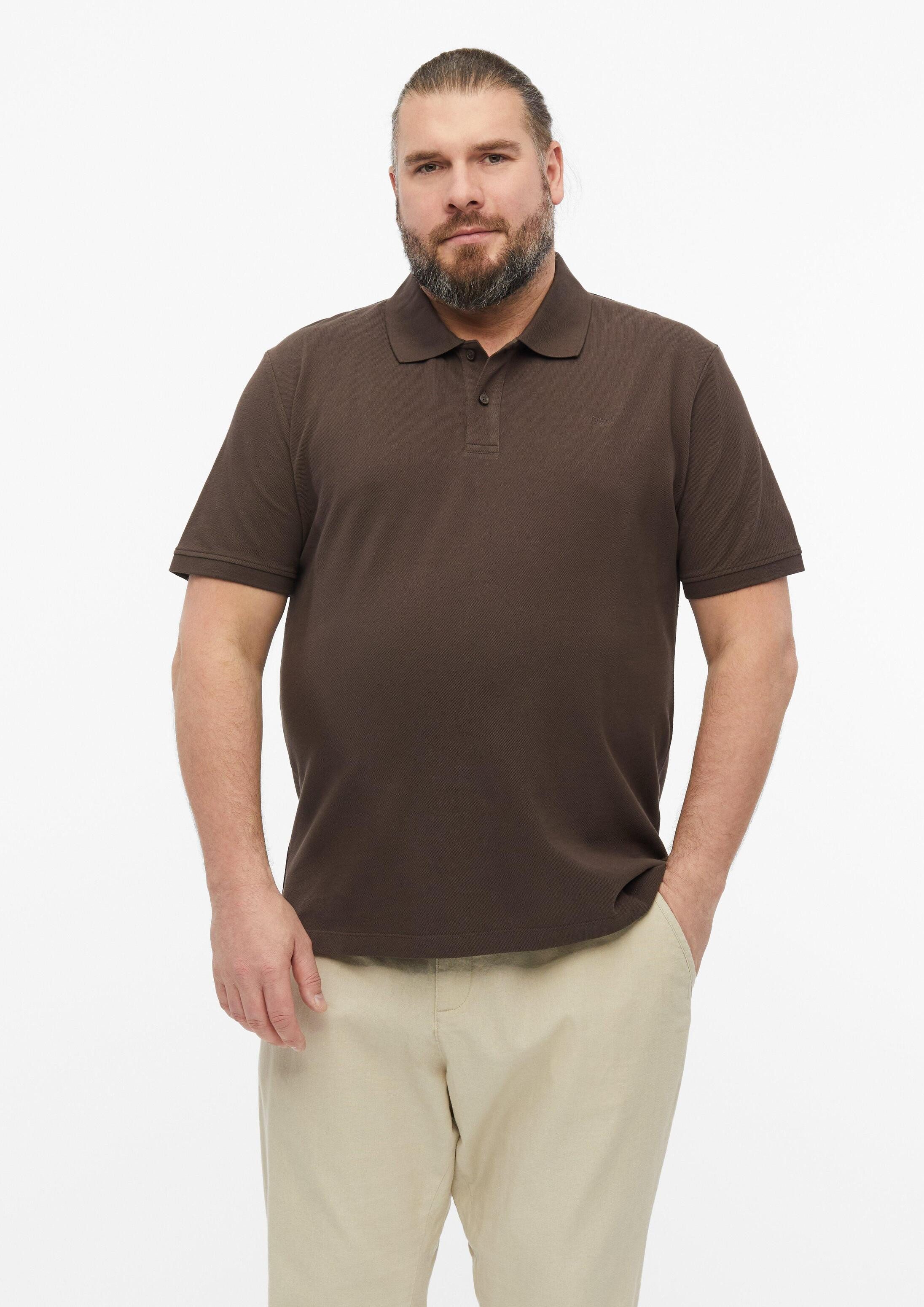 s.Oliver Kurzarmshirt Polo-Shirt Poloshirt aus Baumwollpiqué