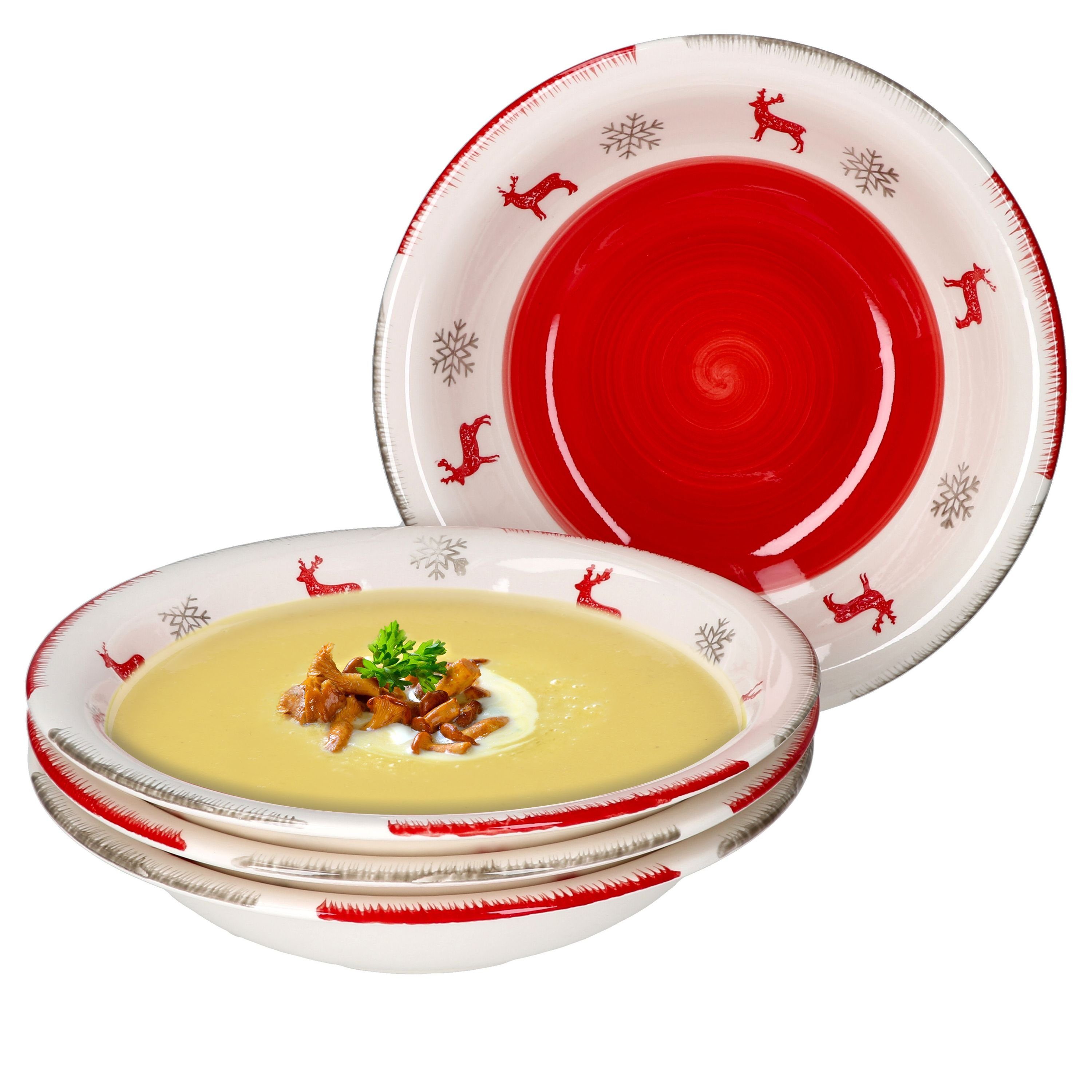 MamboCat Suppenteller 4er Set Rentier Unik Suppenteller - 23105788
