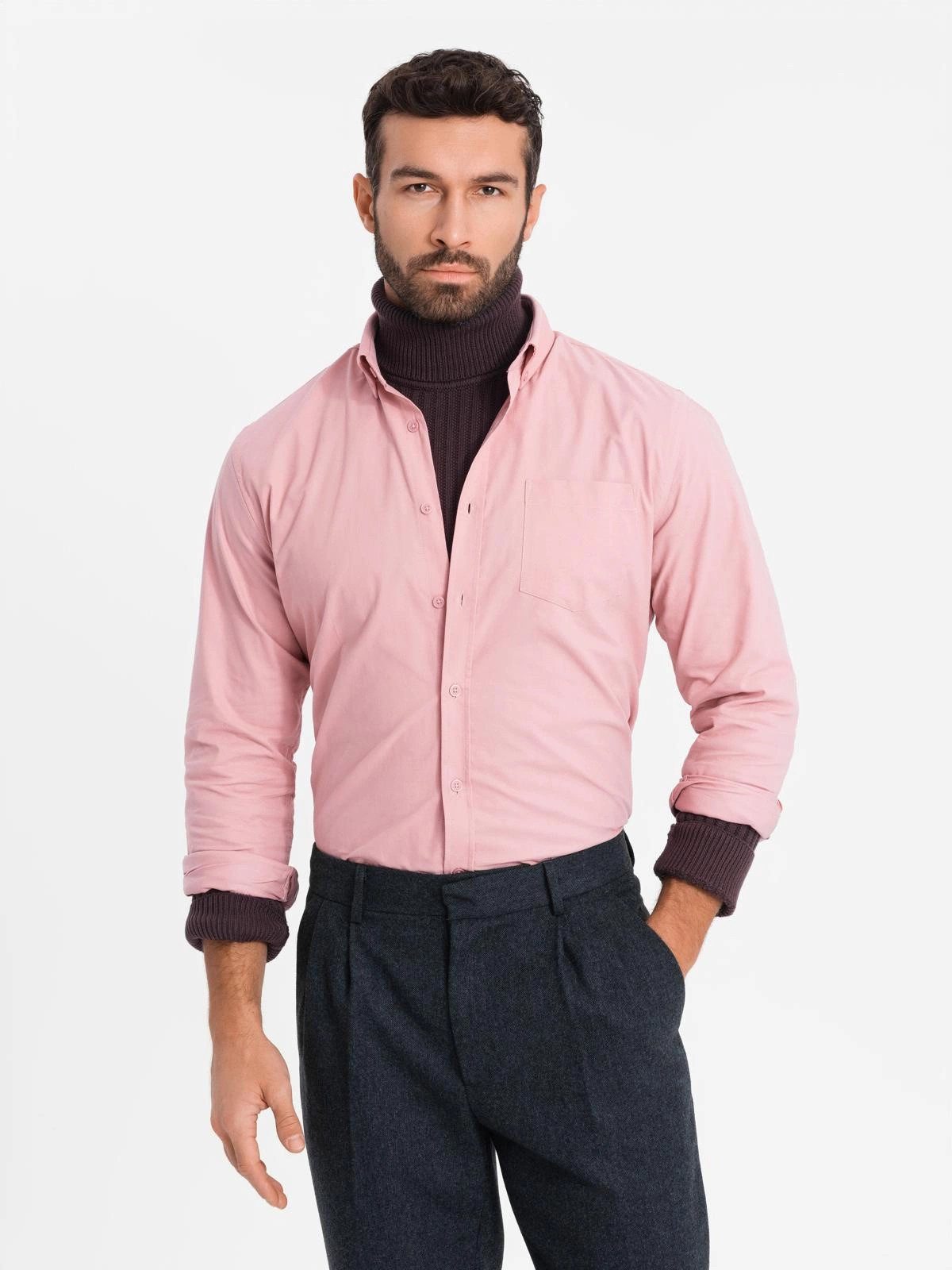 OMBRE Langarmhemd Herrenhemd aus Baumwolle REGULAR günstig online kaufen