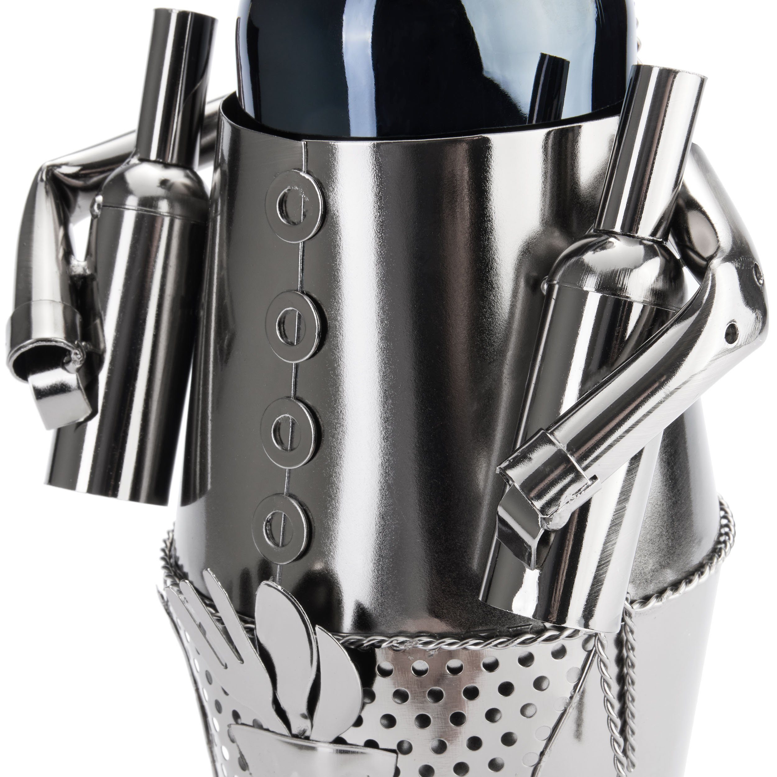BRUBAKER Weinflaschenhalter Barkeeper Flaschenhalter, (inklusive Grußkarte), Metall Skulptur, Wein Geschenk