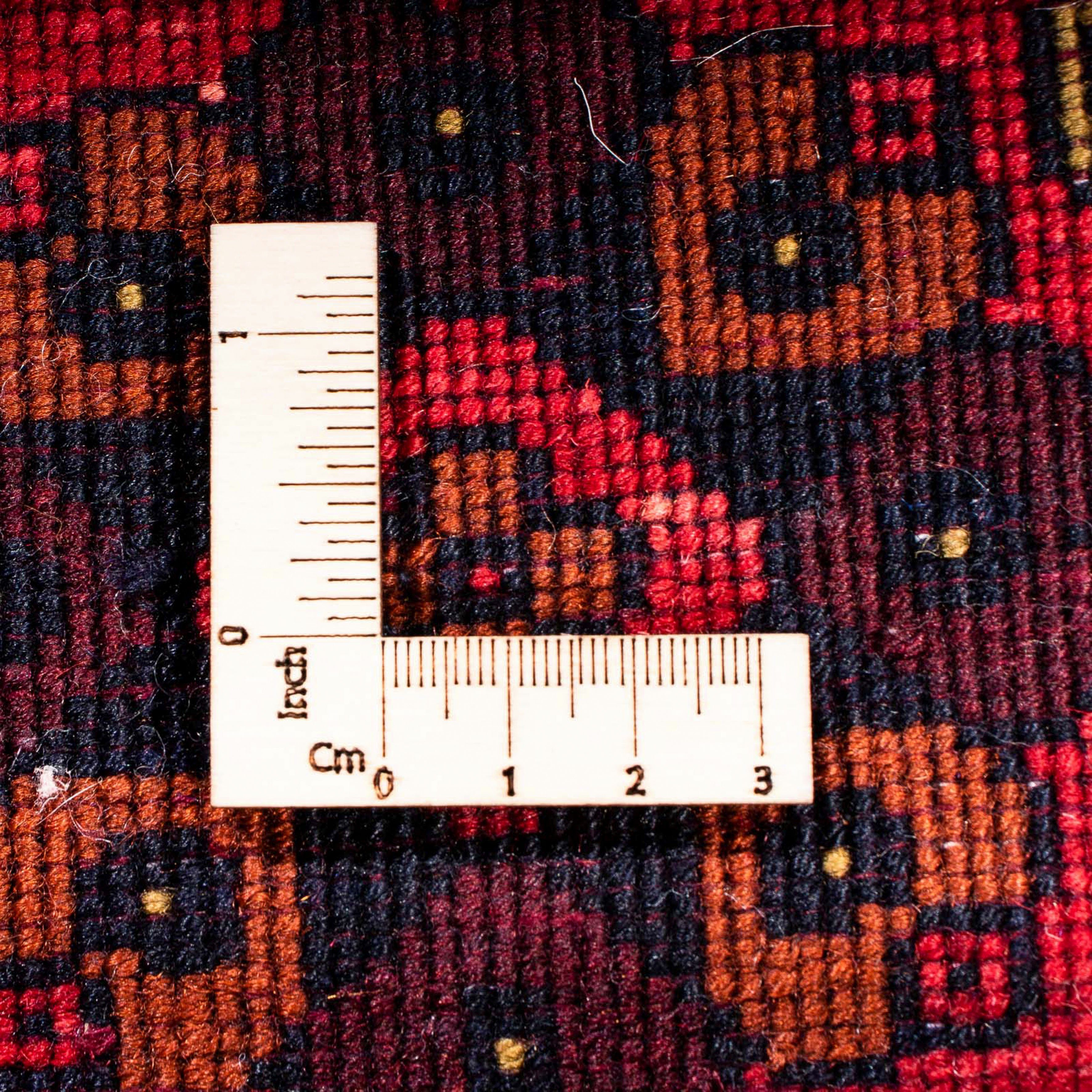Orientteppich Afghan - Kunduz - Zertifikat mit rechteckig, - 102 Höhe: cm Wohnzimmer, Einzelstück morgenland, x Handgeknüpft, 7 mm, dunkelrot, 203