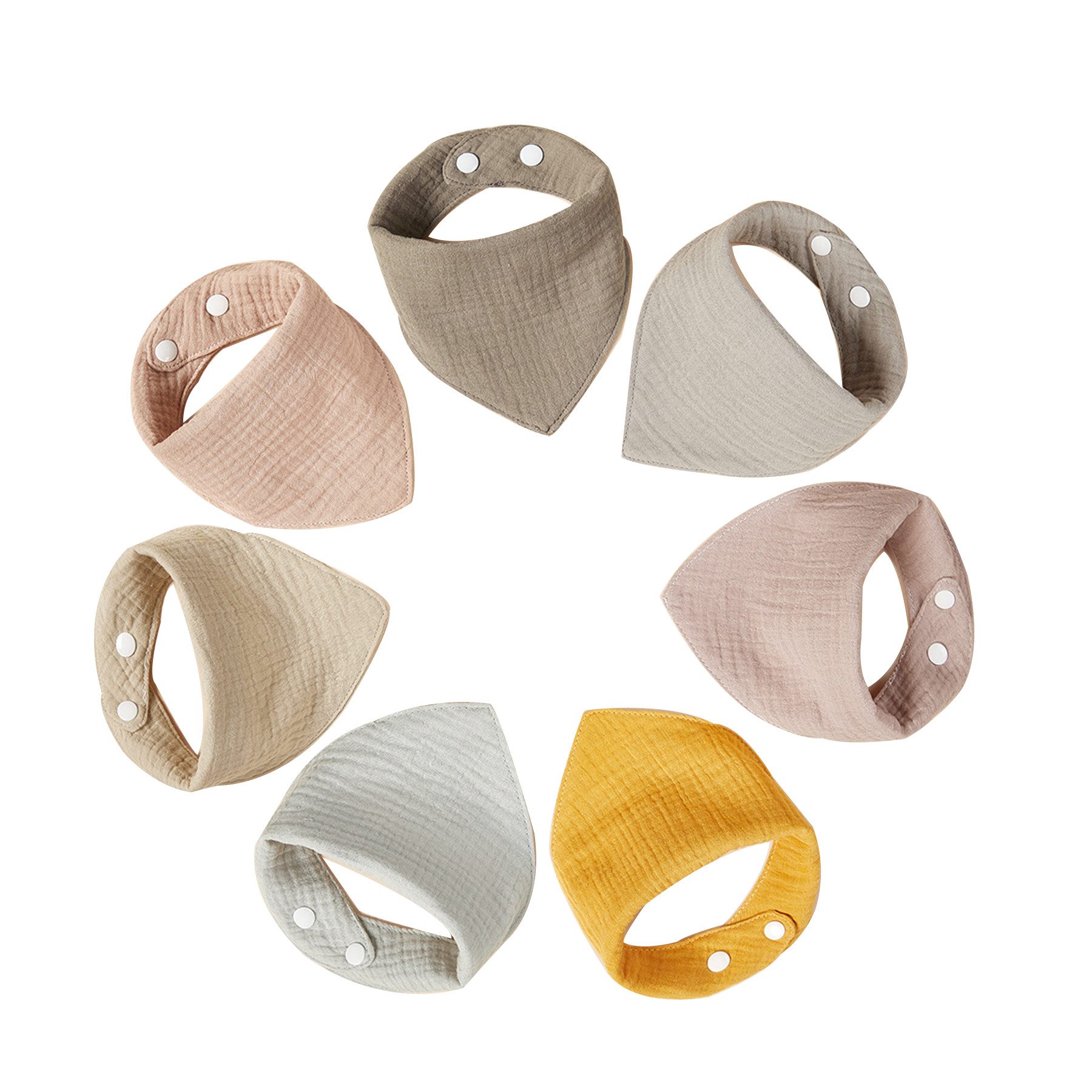 Mutig Lätzchen 7 Stück Lätzchen Baby Muslin,Dreieckstuch Baby 100% Baumwolle, (Super Saugfähige,Größenverstellbar, Weich und hautfreundlich, 7-St., Für Füttern, Gesicht abwischen und Bäuerchen Machen,Sehr praktisch), Nettes Baby Geschenk hat 7pcs von niedlichen sabbern Lätzchen