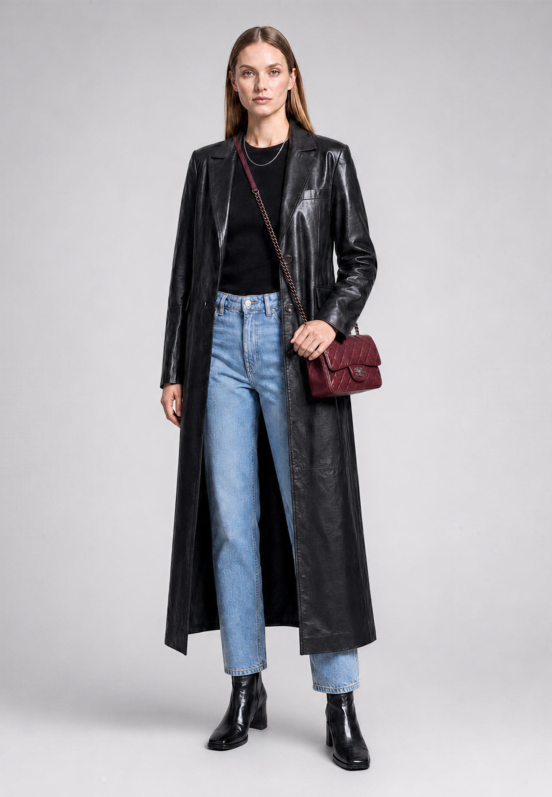 RICANO Ledermantel Glossy hochwertiges Lamm Nappa Leder oder edles Velour Leder