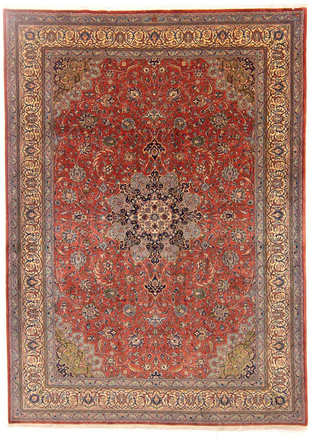 Wollteppich Sarough Medaillon Rosso 346 x 250 cm, morgenland, rechteckig, Höhe: 10 mm, Unikat mit Zertifikat