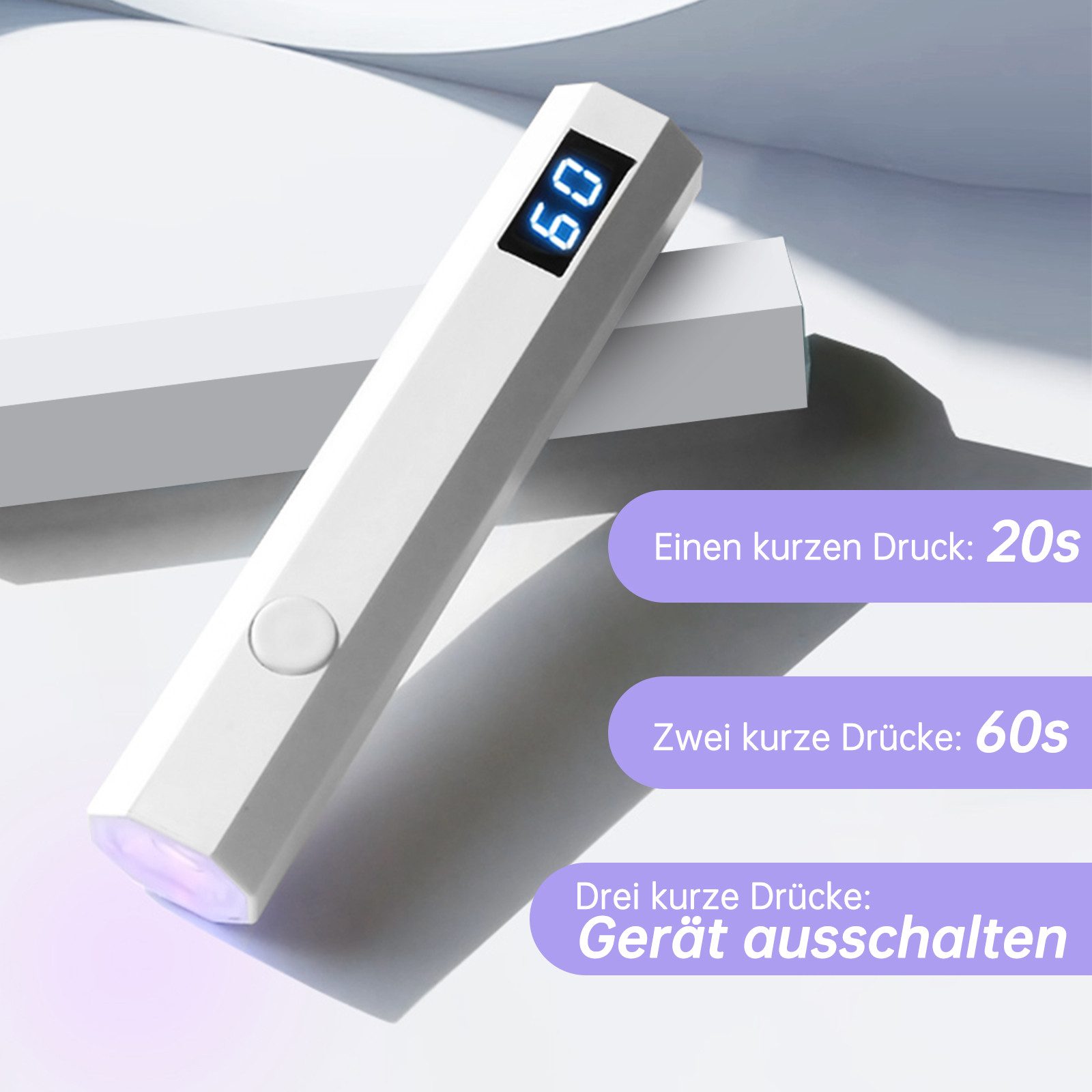 inschimmer Lichthärtungsgerät UV Lampe für Gelnägel Wiederaufladbar Mini UV Lampe Nägel für Anfänger