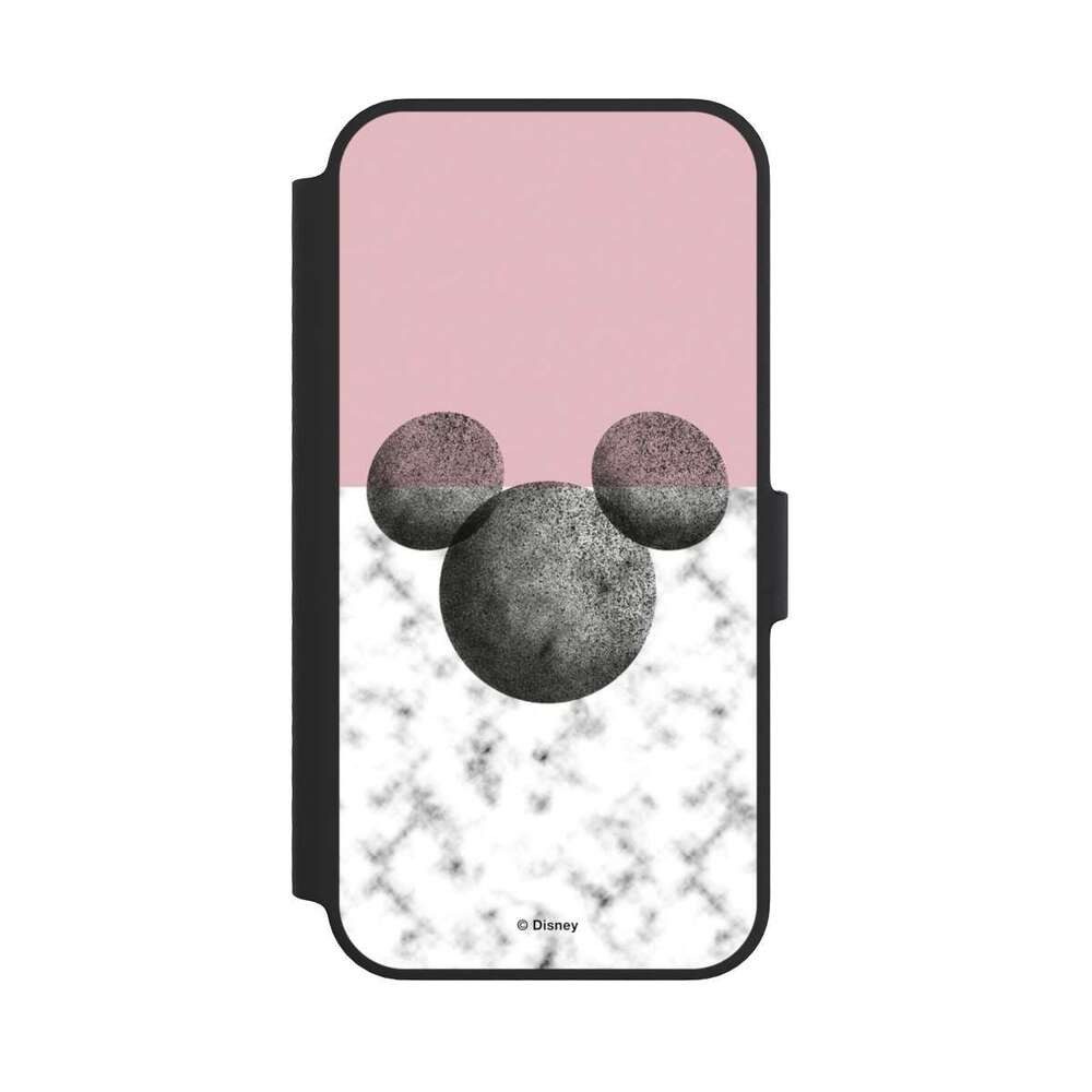 NIVOCASE Handyhülle Disney Marmor Minnie Mouse Mickey Mouse Marmor, Apple iPhone 14 Klapphülle Handyhülle aus Kunst Leder NIVOflip schwarz