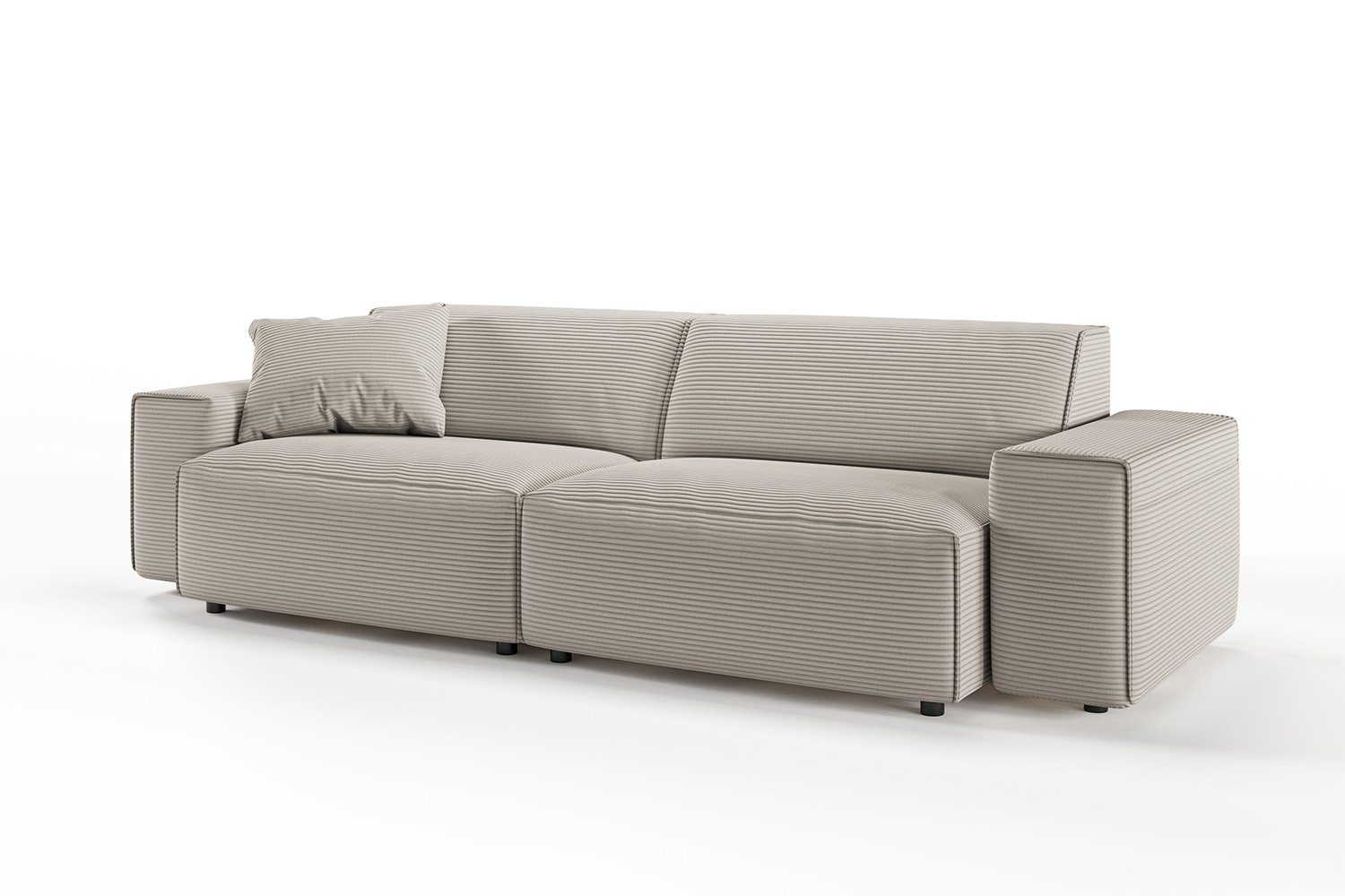 KAWOLA 3-Sitzer RANI, Sofa Couch Cord verschiedene Farben 256x101 cm