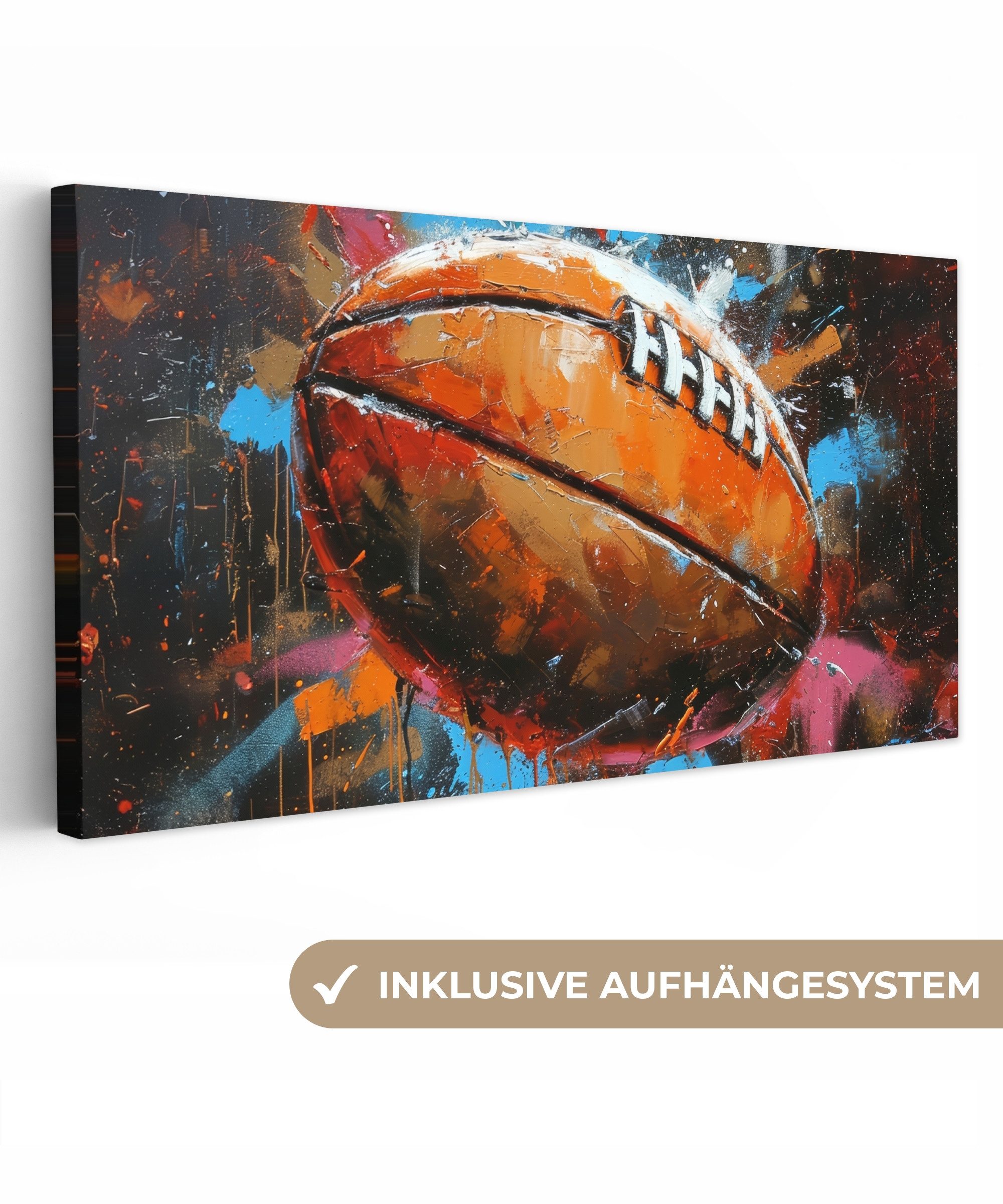 OneMillionCanvasses® Leinwandbild Panorama Graffiti - Rugby günstig online kaufen