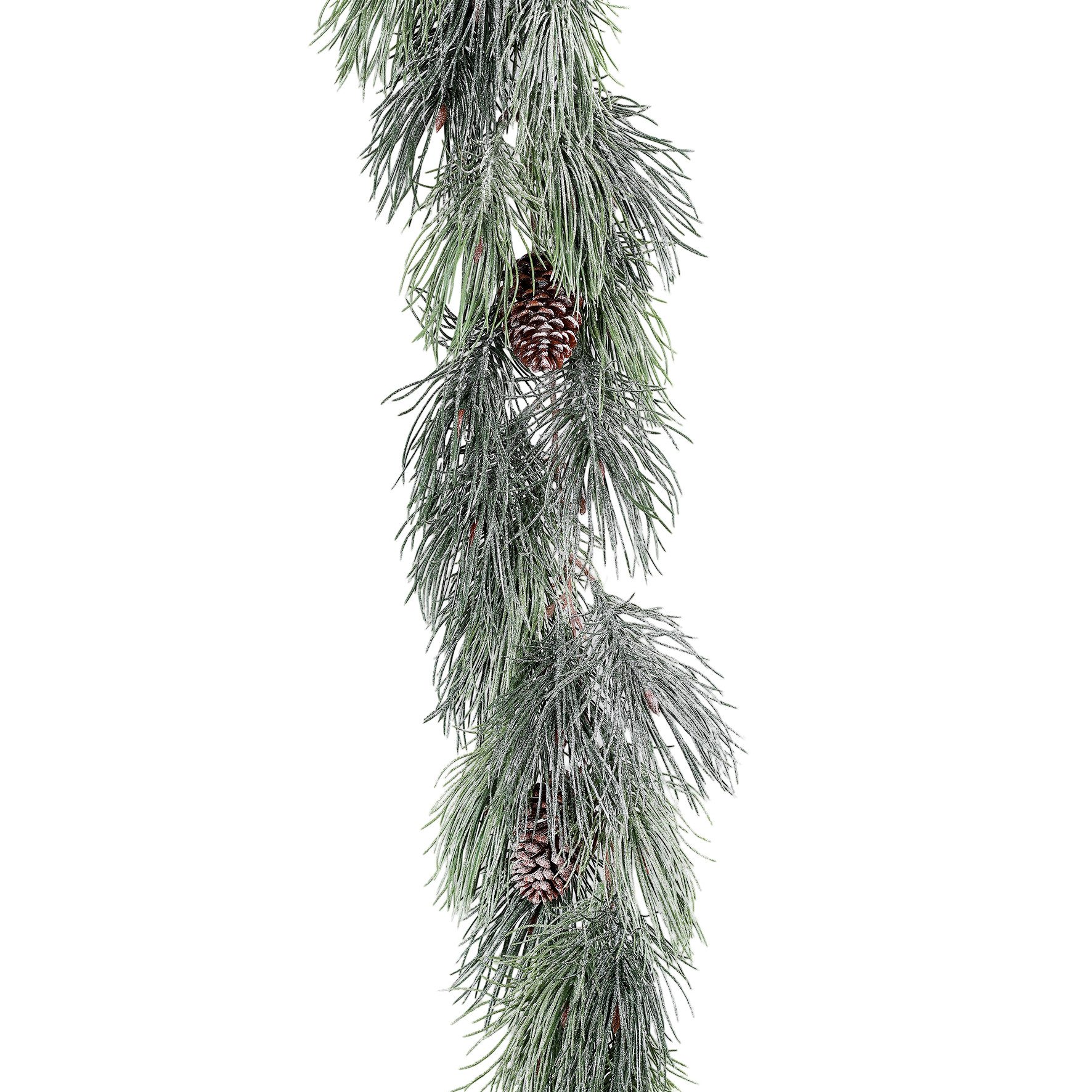 Kunstgirlande Künstliche Premium-Kieferngirlande 160cm geeist DP mit 4 Zapfen, Seidenblumen Roß, Höhe 160,00 cm, 100% PE Spritzguss