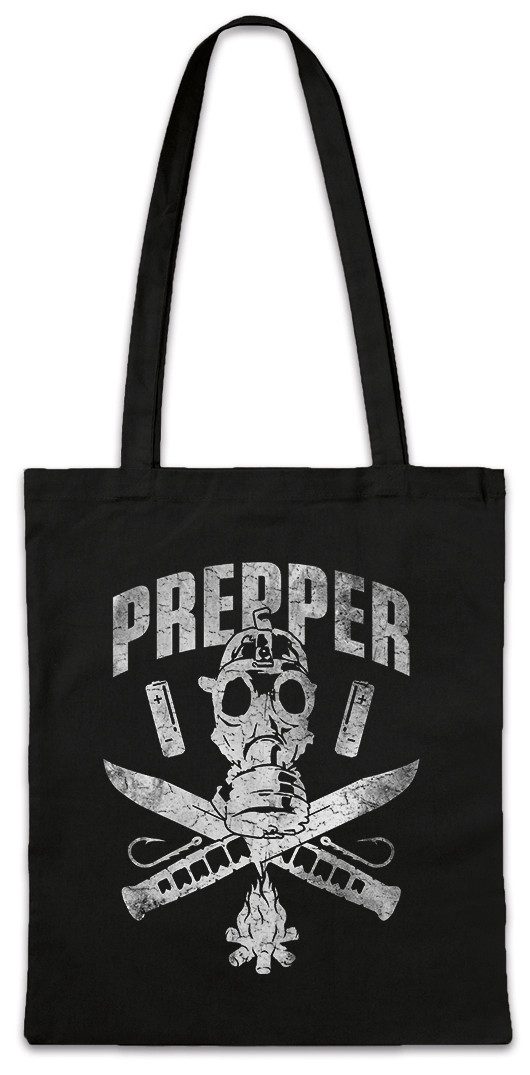 Beuteltasche Prepper Logo Stofftasche Prepping Surviaval Endzeit Survival Sign