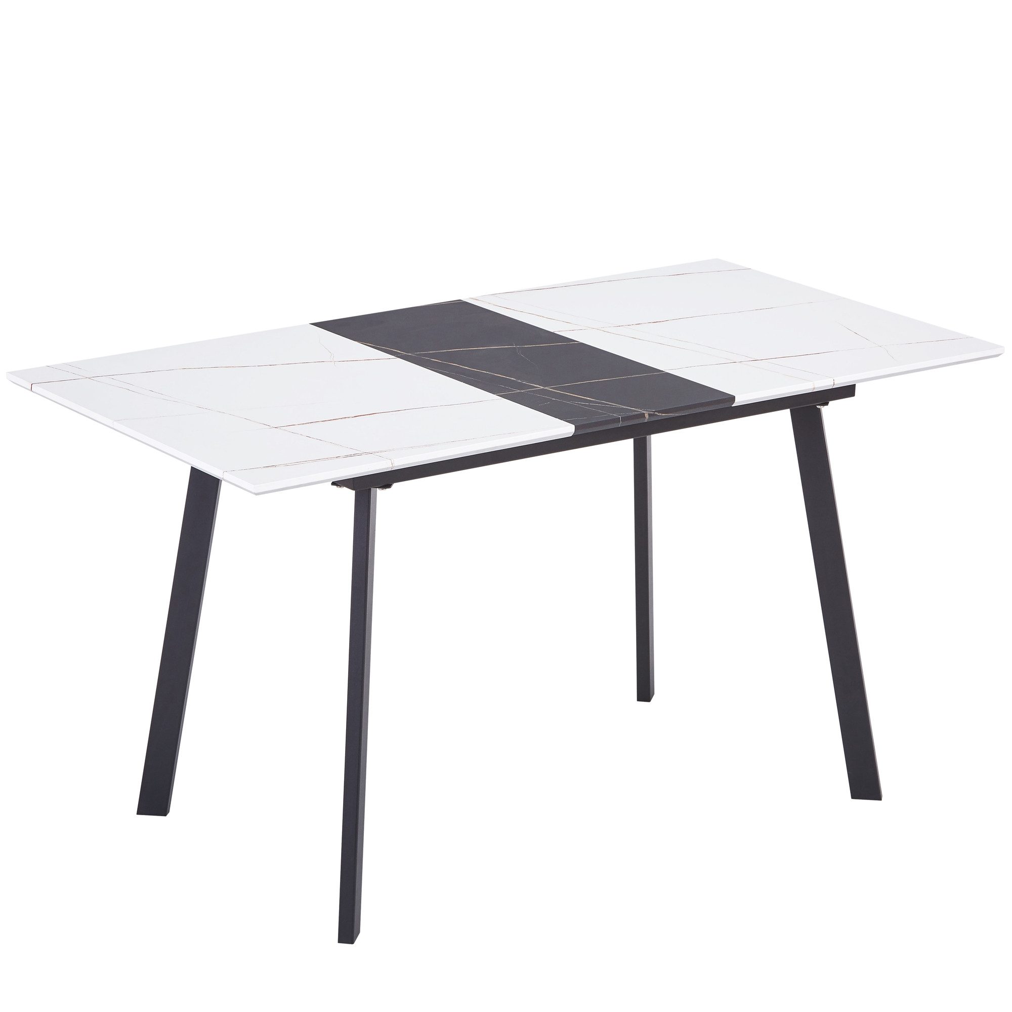 Merax Esstisch, ausziehbar 110-140cm mit Metallbeine, Esszimmertisch Arbeitstisch