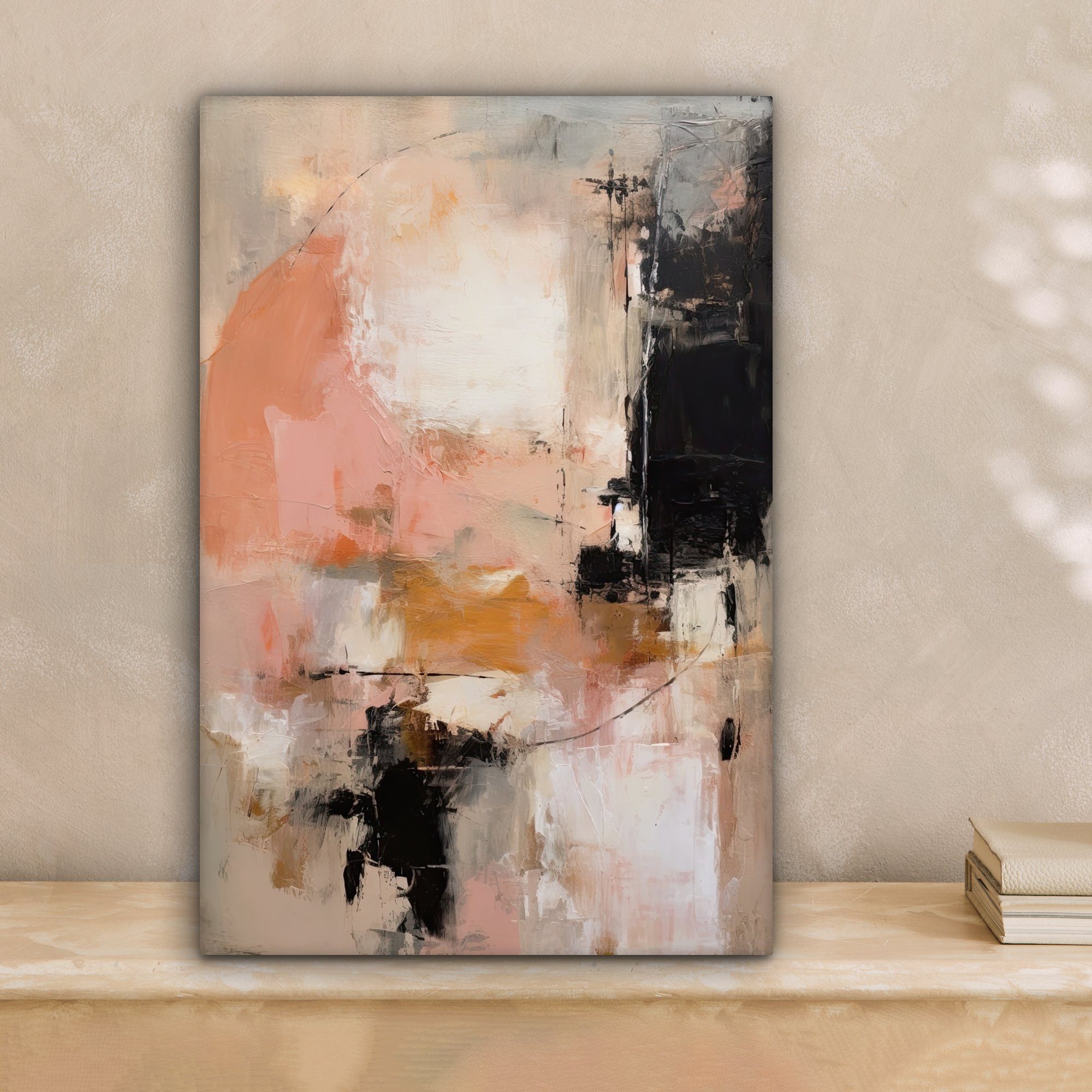 OneMillionCanvasses® Leinwandbild Kunst - Abstrakt - Beige - Farbe, Fotodru günstig online kaufen