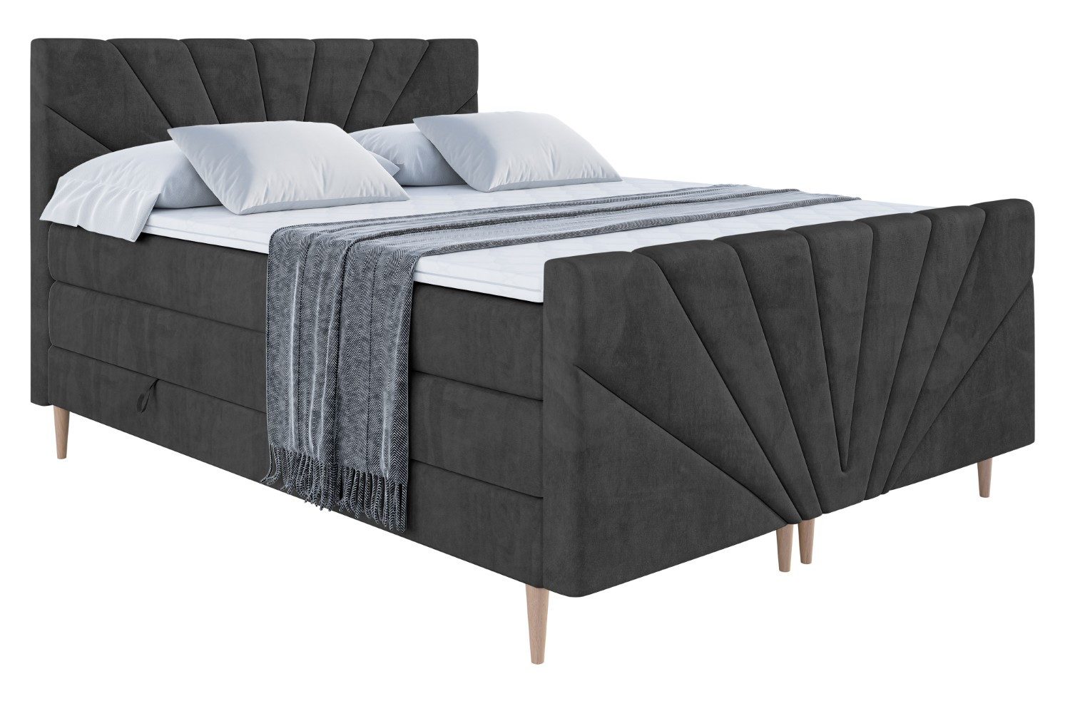 ALTDECOR Boxspringbett MILTIO-F-Z KING (Multipocket-Matratze H4, günstig online kaufen