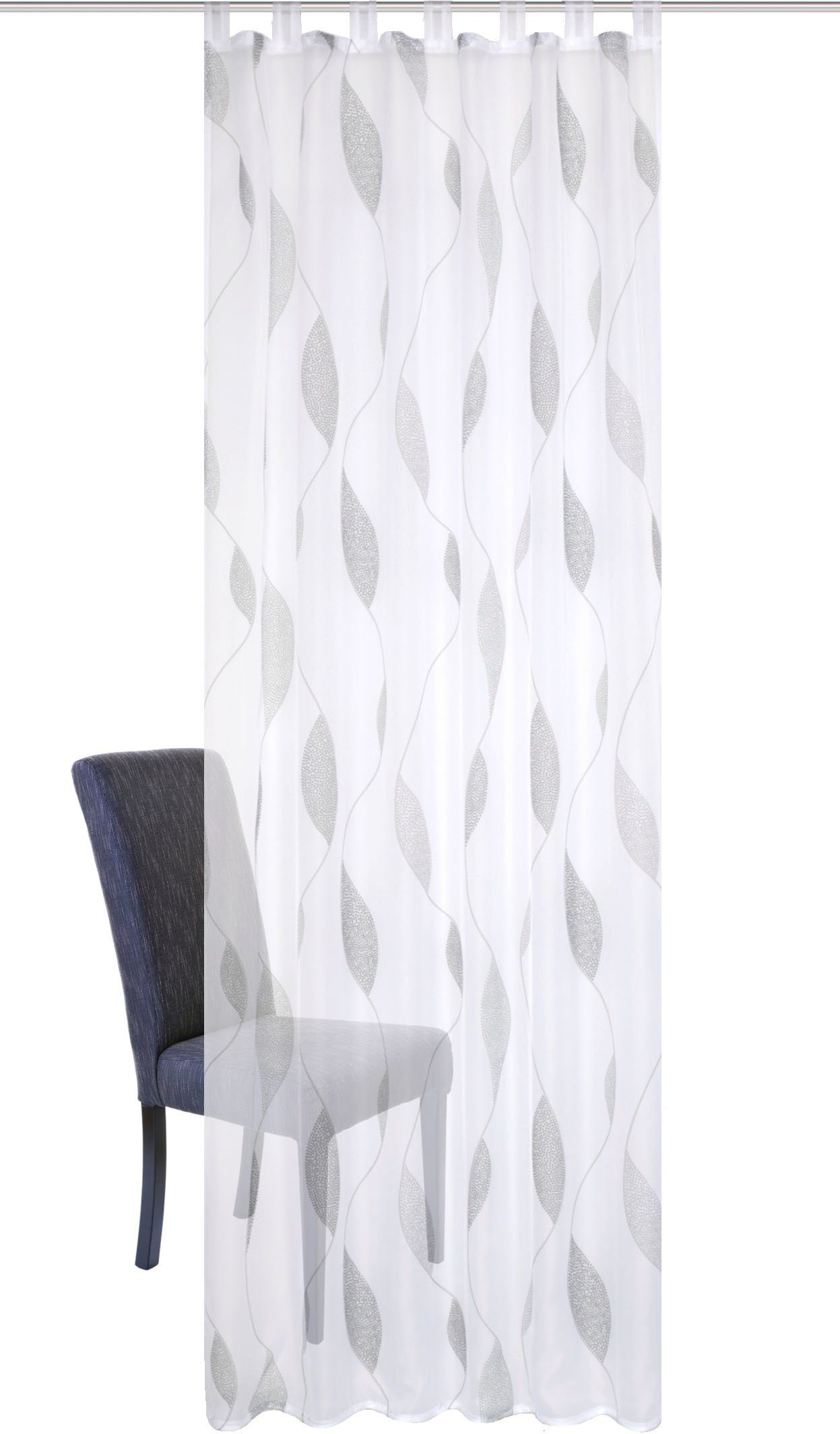 HOME WOHNIDEEN Gardine PAOLO (1 St), Schlaufen, halbtransparent, Voile, halbtransparent – Bild 5 von 5