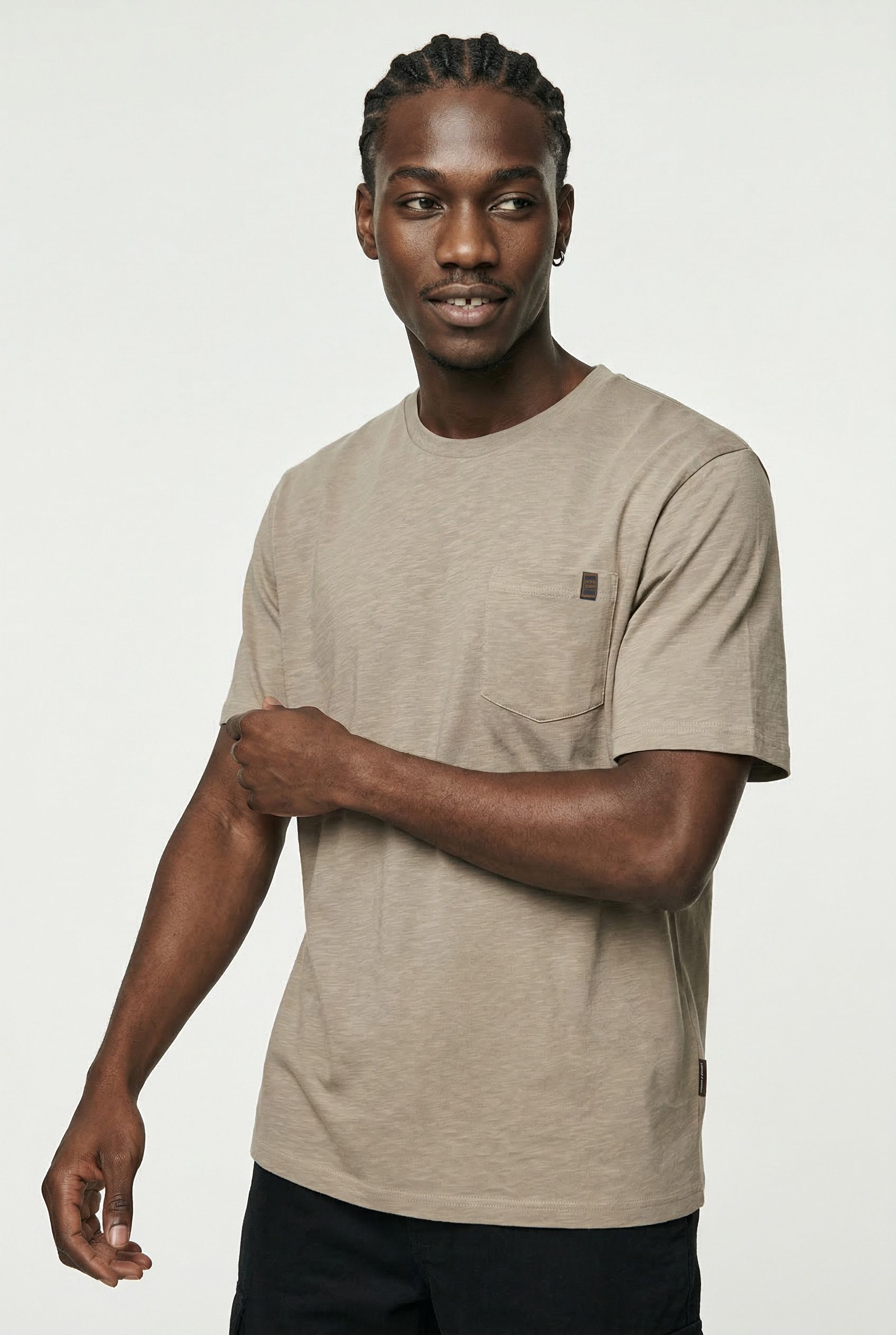 Jack & Jones Kurzarmshirt JJEDOVER SLUB TEE SS NOOS Baumwollmischung, relaxed fit