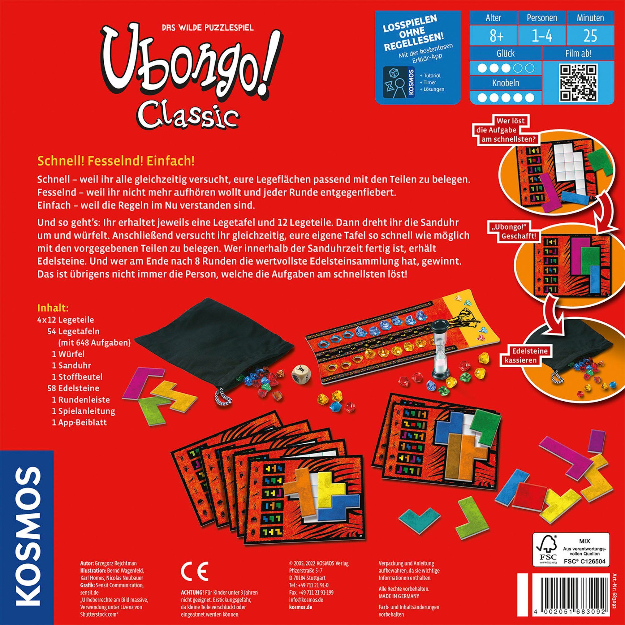 Kosmos Spiel Ubongo! Classic 2022, Familienspiel, Made in Germany